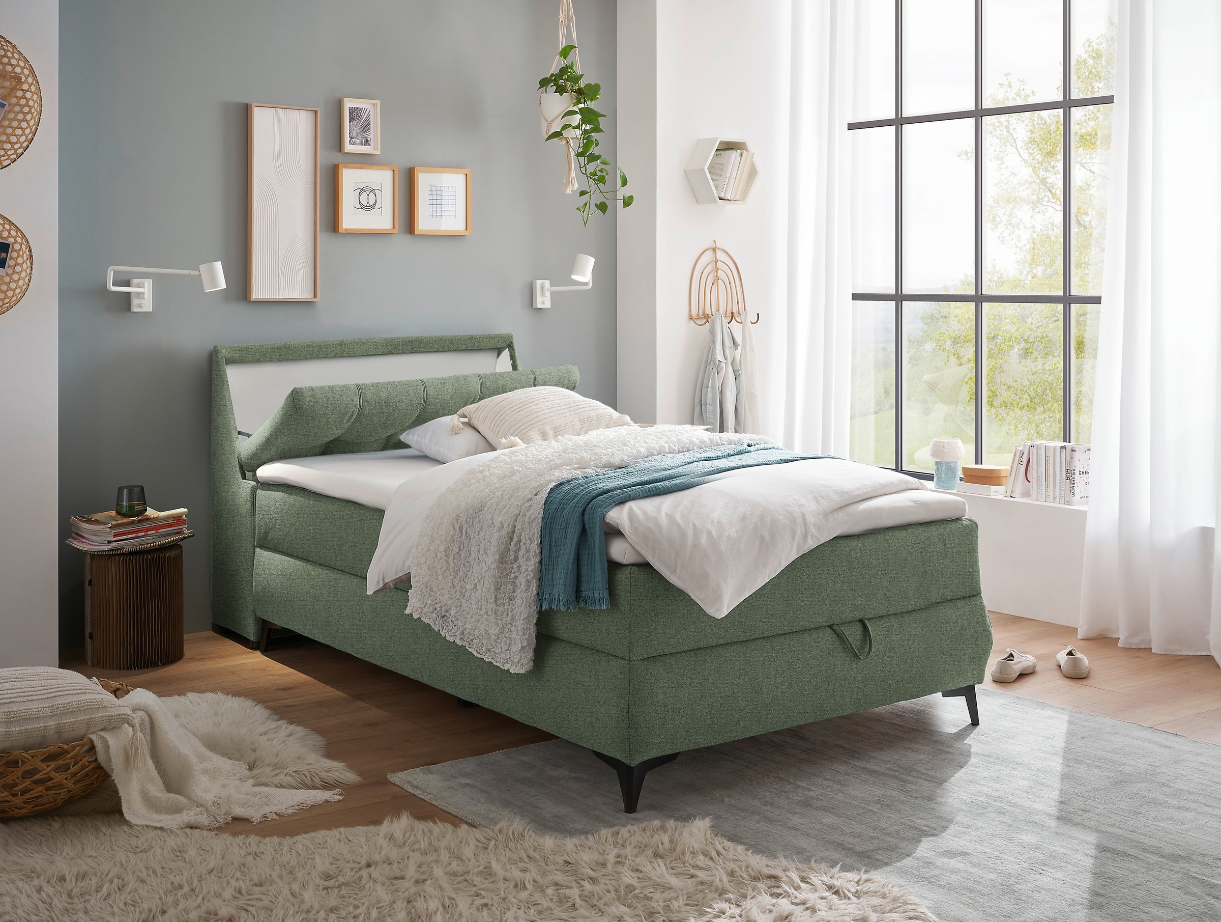ED EXCITING DESIGN Boxbett »Atlantis«, mit Bettkasten und Stauraum im Kopfteil