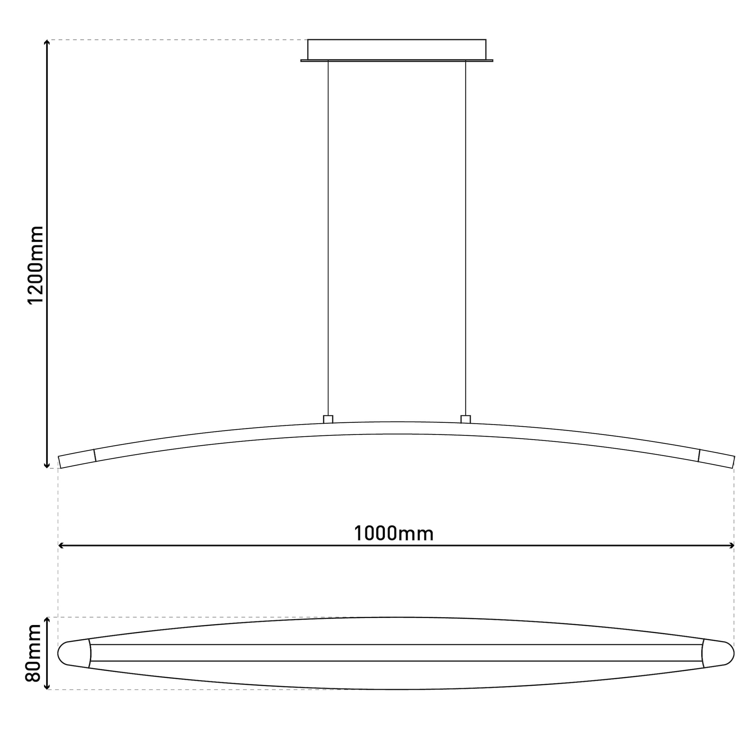 näve LED Pendelleuchte »Surf«, 1 flammig, Leuchtmittel LED-Modul | LED fest integriert, chromfarben, dimmbar mit Phasenan- und -abschnitt Dimmer, L: 100cm