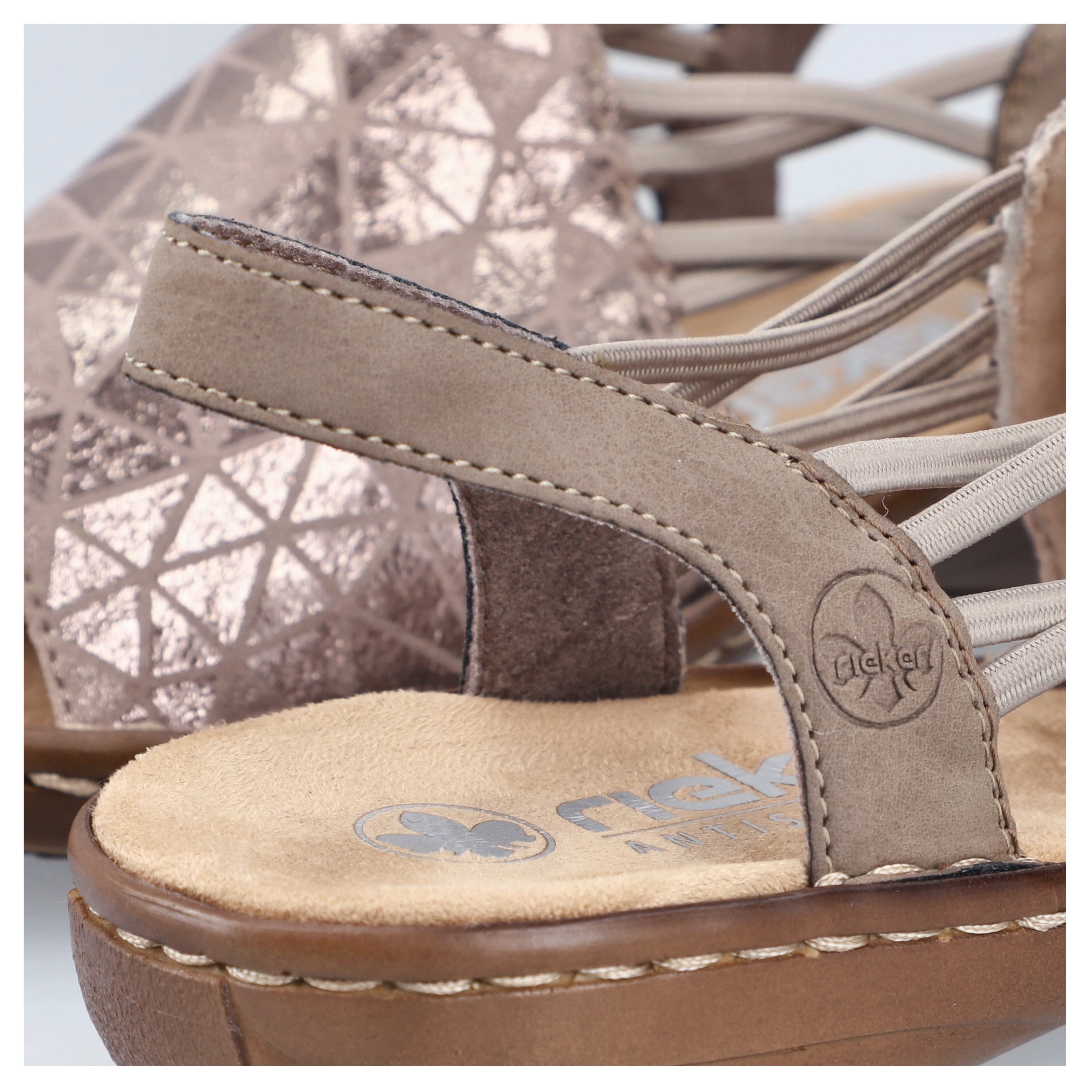 Rieker Sandale  Sommerschuh, Sandalette, Keilabsatz, mit Gummizugbändern