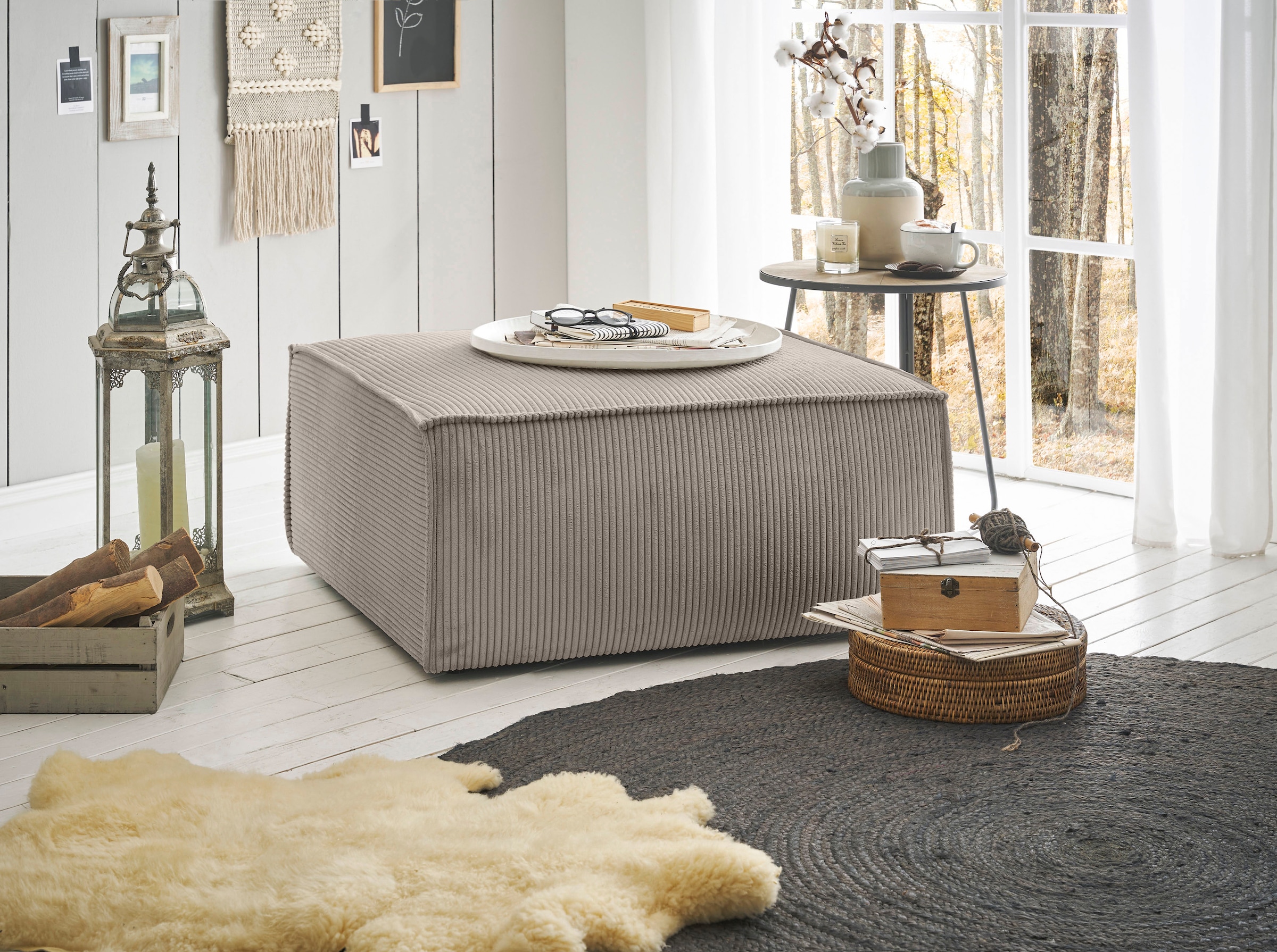 Home affaire Hocker »SHERWOOD« Hocker quadratisch, ideale Ergänzung zum Loveseat SHERWOOD