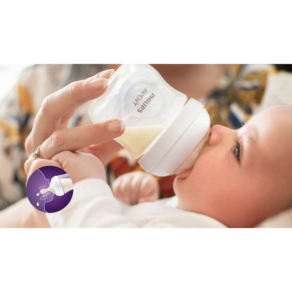 Philips AVENT Babyflasche »Natural Response Starter-Set Glas für Neugeborene SCD878/11«, 3 Flaschen aus Glas und ultra soft Schnuller