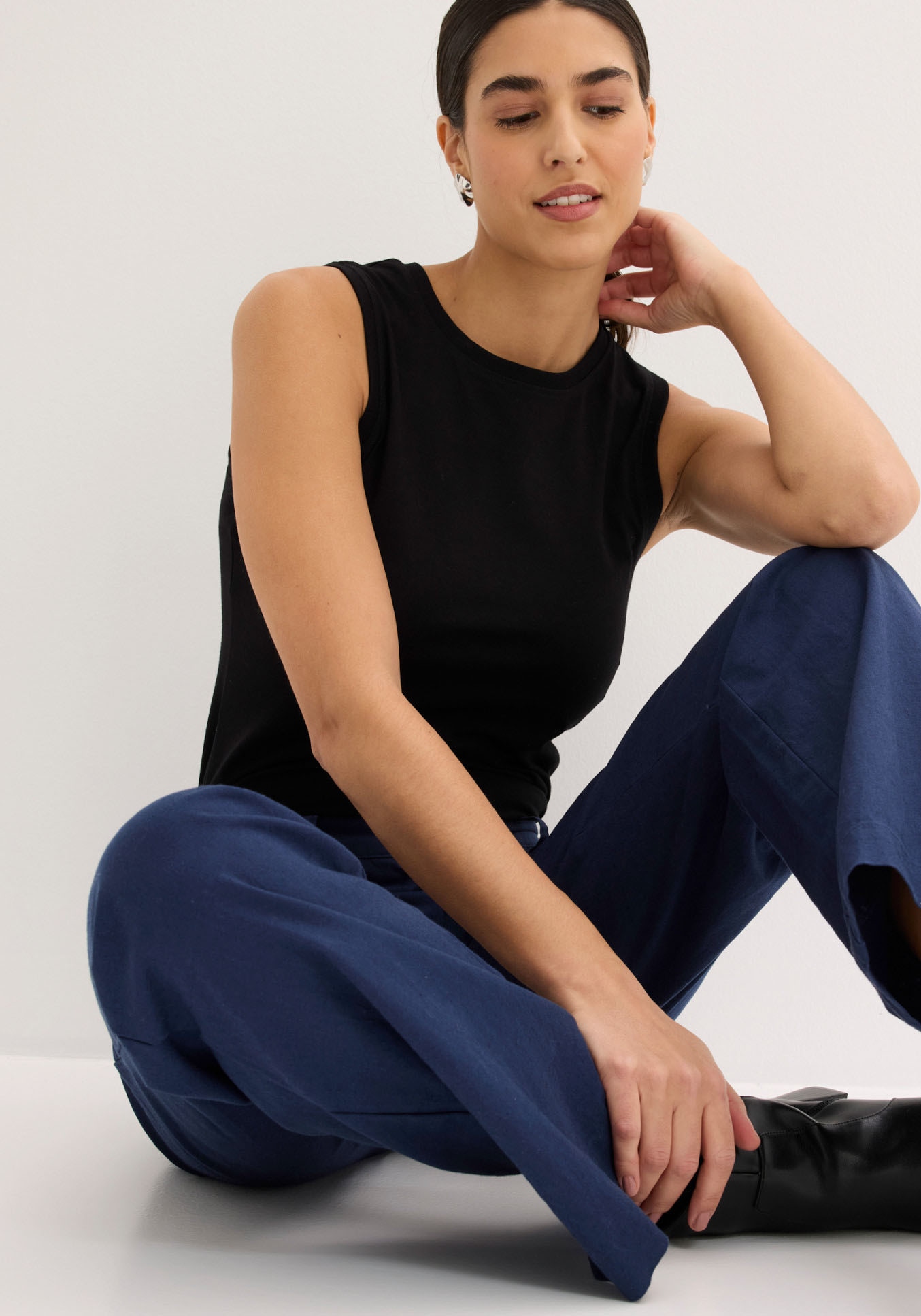 bonprix Leinenhose  aus Leinen-Baumwoll-Mix, Loose Fit, komfortable Leibhöhe