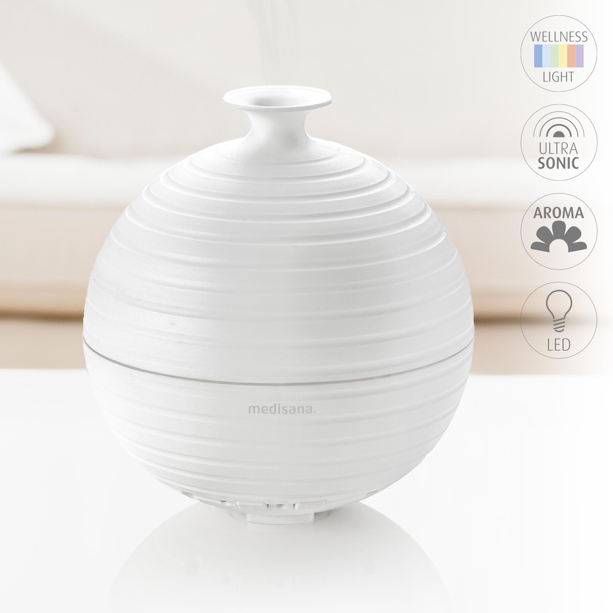 Medisana Diffuser »AD 620 Aroma Diffuser«, 0,3 l Wassertank, für Duftöle, Ultraschall-Technologie, 5 Wellnesslichter, Timerfunktion