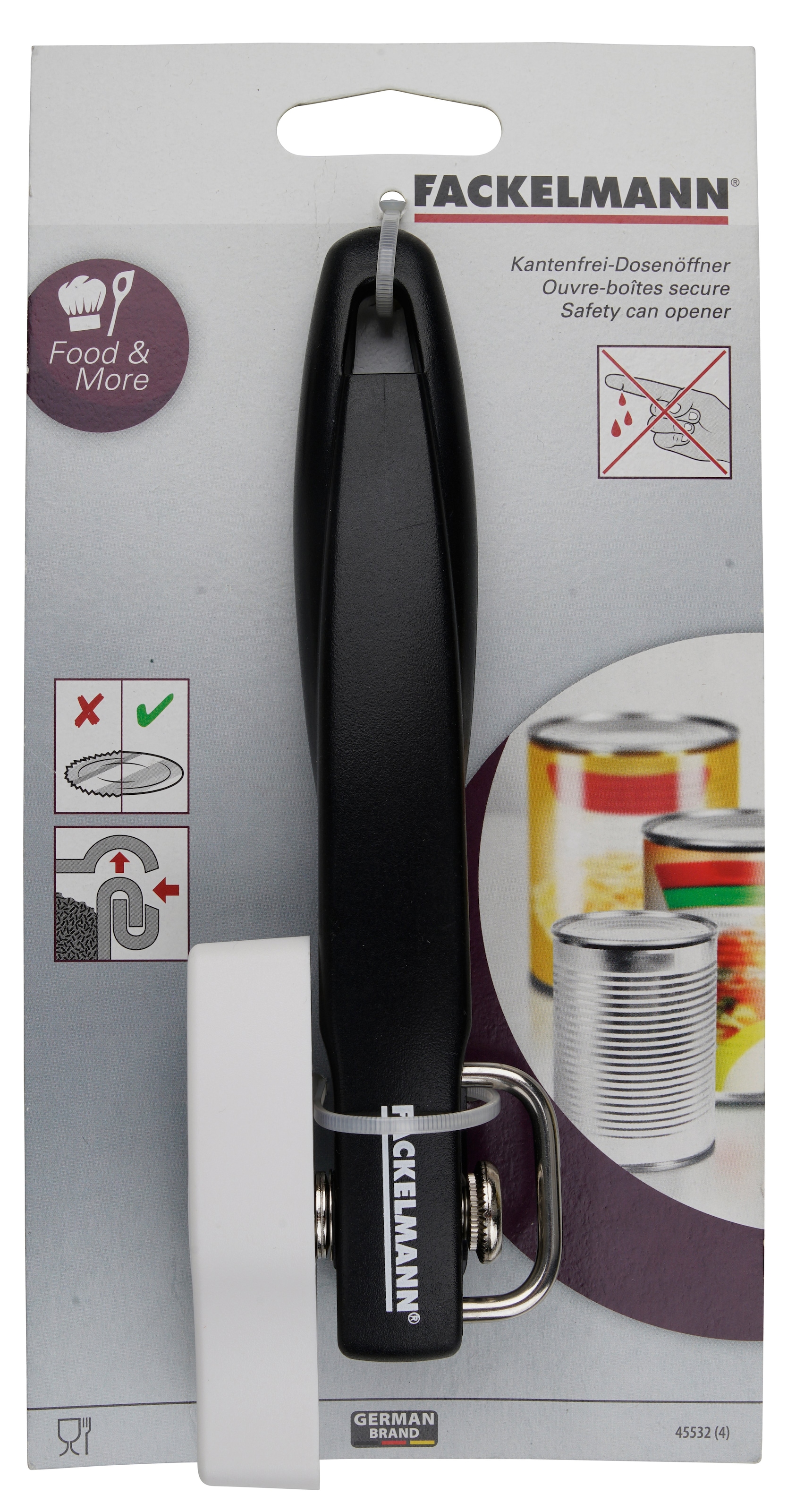 FACKELMANN Dosenöffner »mit ergonomischem Griff & Aufhängöse« sicher, effizient und benutzerfreundlich für jede Küche