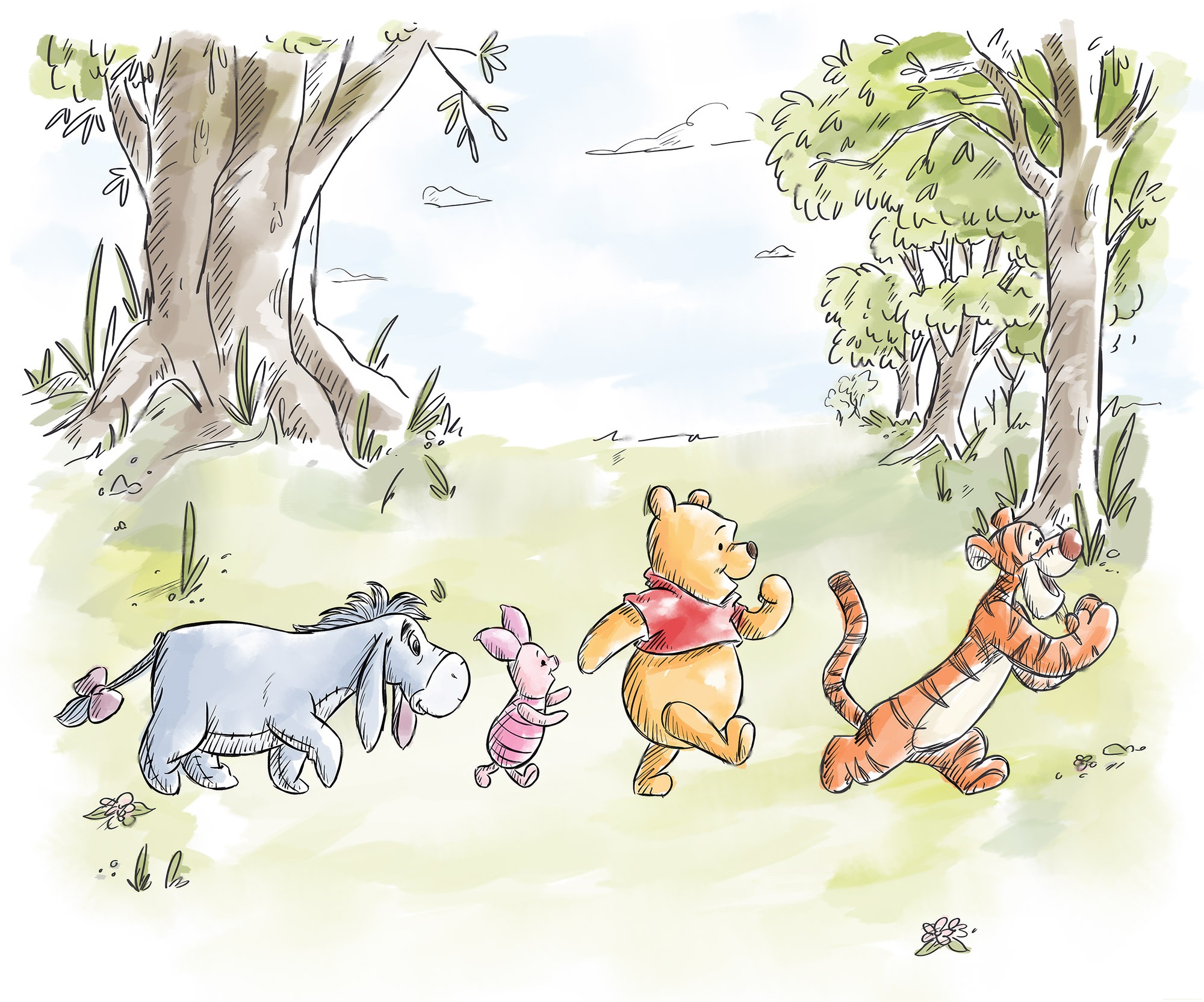 Komar Kindertapete »Disney Winnie the Pooh Walk Together«, bedruckt günstig online kaufen
