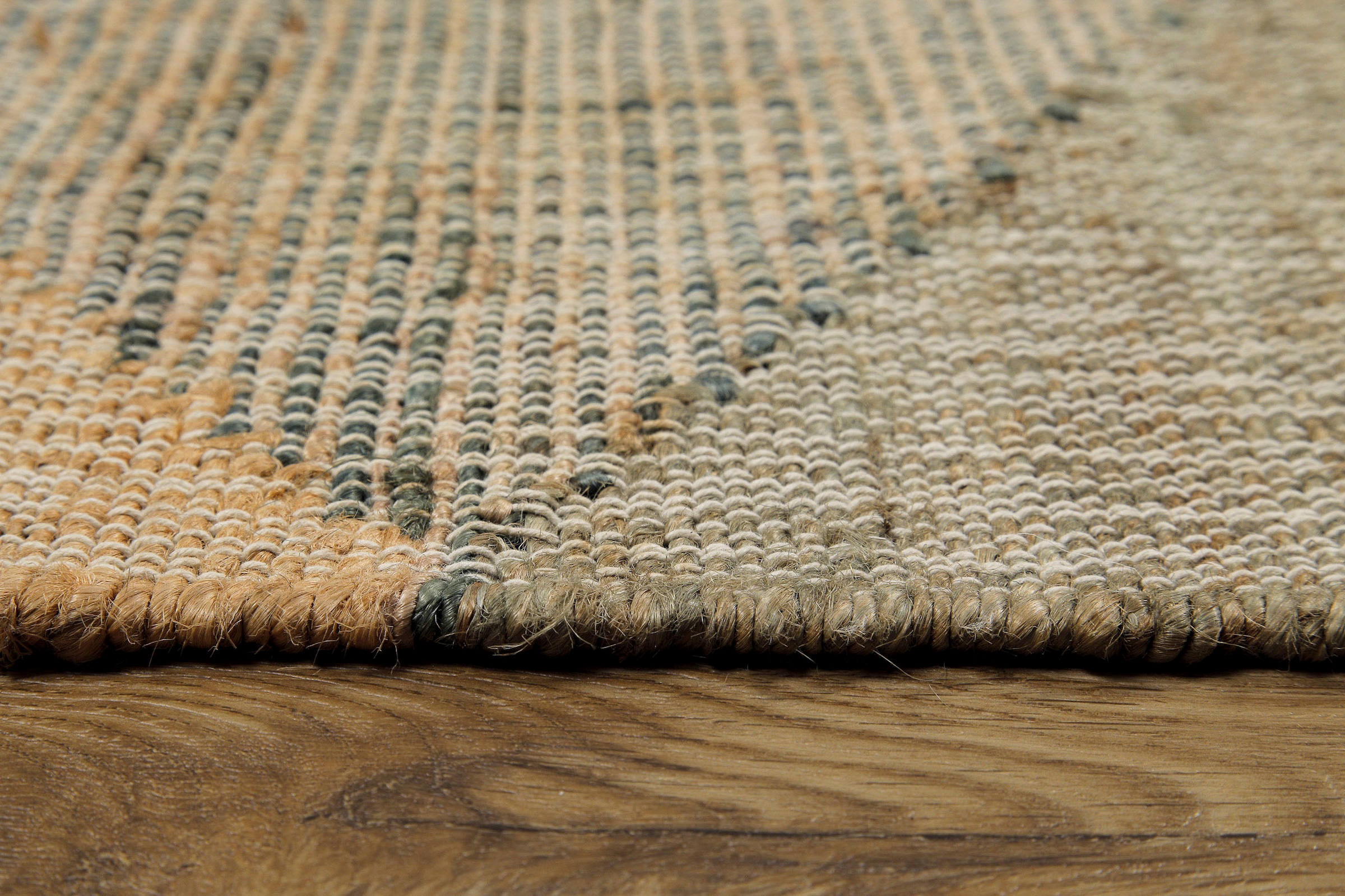 my home Teppich »Stevo, mit Fransen«, rechteckig, 4 mm Höhe, handgewebter Naturteppich, 80 % Jute, geometrisch, Esszimmer, Flur