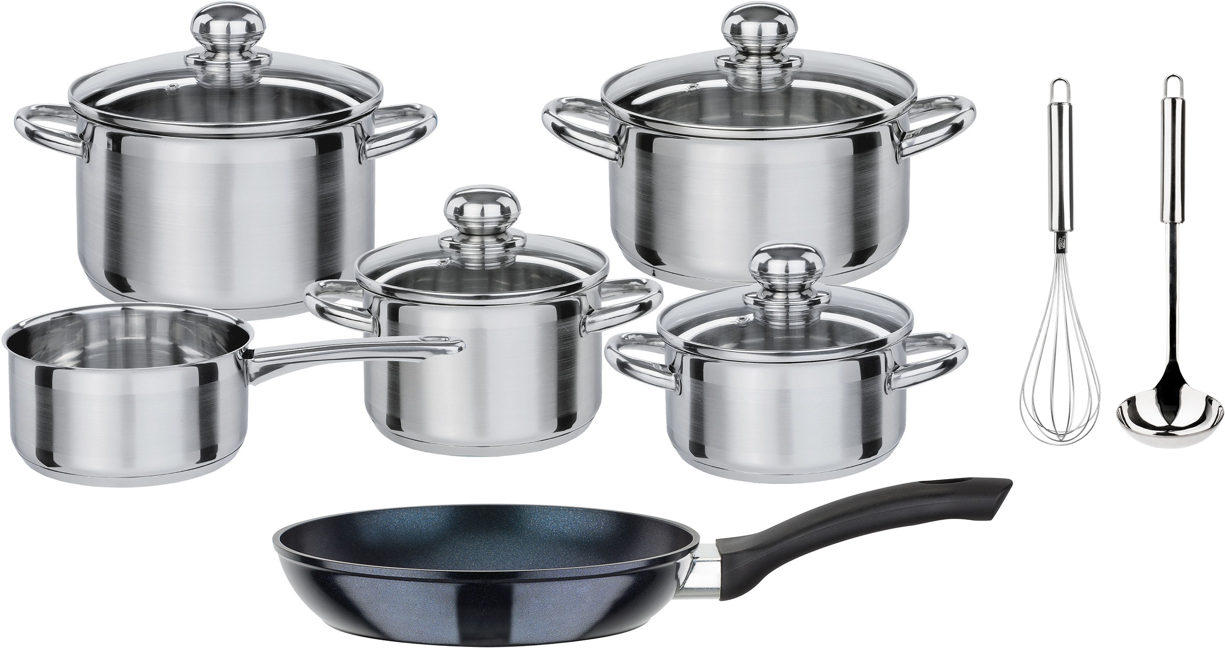 GSW Topf-Set »Silver Star«, Edelstahl, (Set, 12 tlg., 1 je Braten- u. Fleis günstig online kaufen