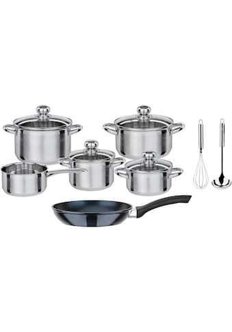 Topf-Set »Silver Star«, Edelstahl, (Set, 12 tlg., 1 je Braten- u. Fleischtopf 16/20cm,...