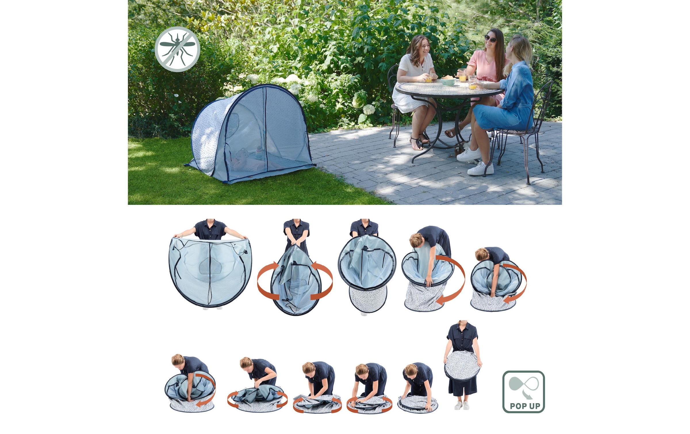 BABYMOOV Baby-Reisebett »Blue Waves Hellblau«