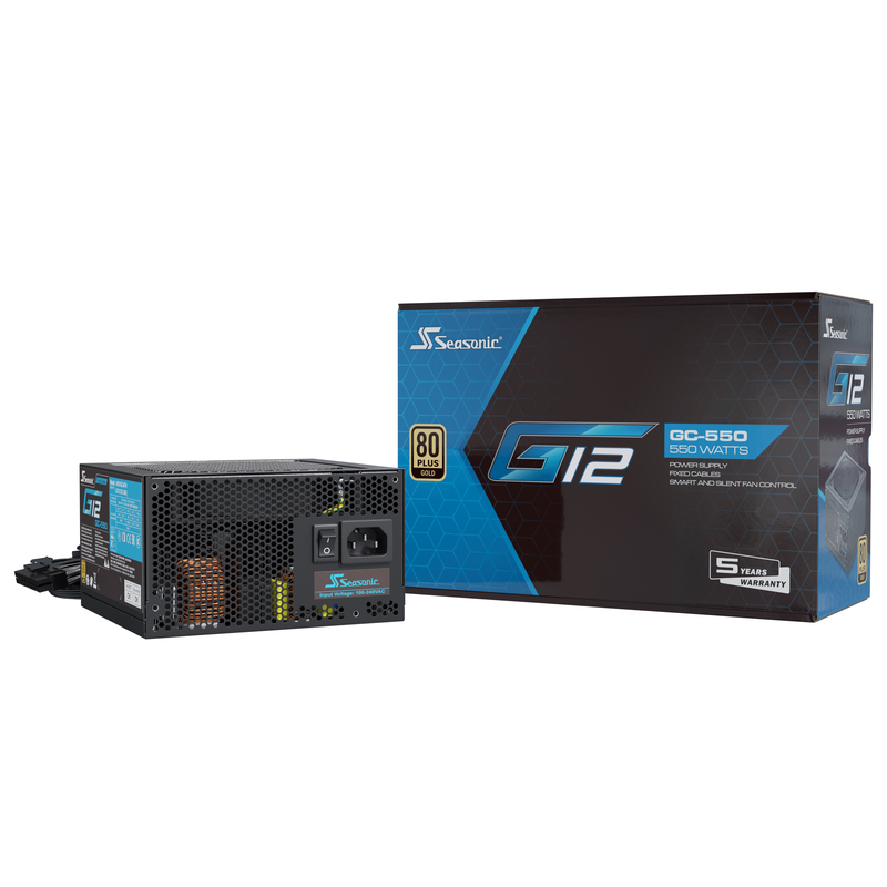 SEASONIC PC-Netzteil »G12 GC-550« 80+ Gold schwarz Kabel: Das Netzteil wird mit einem MB (24/20 pins), einem CPU (8/4 pins), zwei PCIe (8/6 pins),...