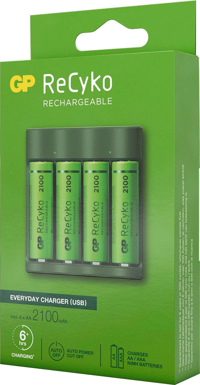 B421 Batteries je 2100 4x GP ReCyko »USB-Akkuladegerät inkl. Akkus mAh« AA kaufen Akku-Ladestation online