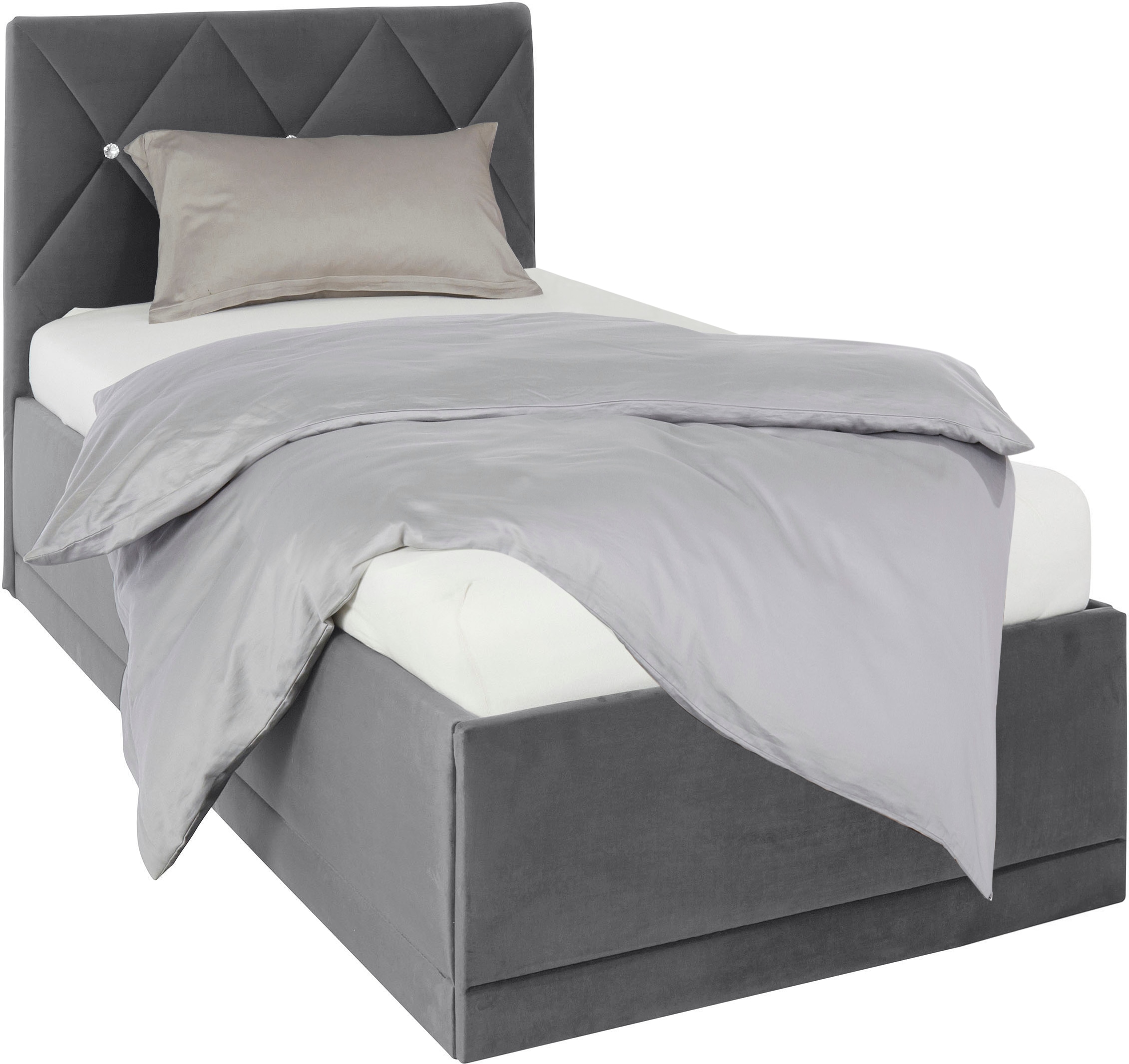 Westfalia Schlafkomfort Polsterbett »Adamas« auch mit Bettkasten, Knopfheftung mit Strasssteinen