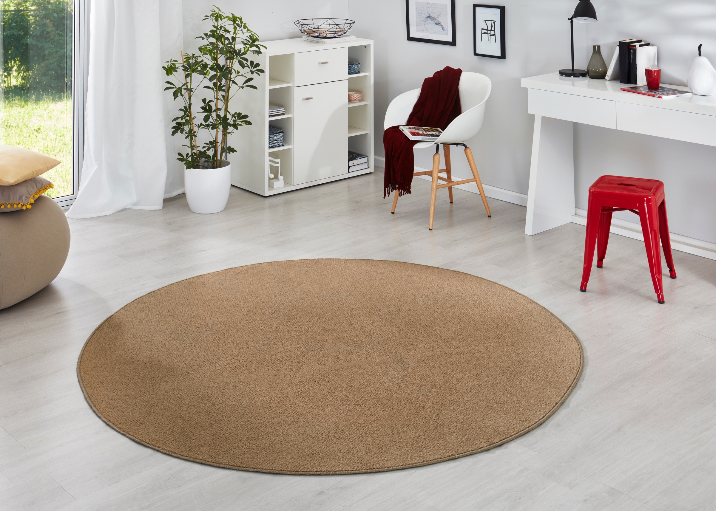 HANSE Home Teppich »Fancy«, rund, 7 mm Höhe, Kurzflor, Weich, Einfarbig, Wo günstig online kaufen