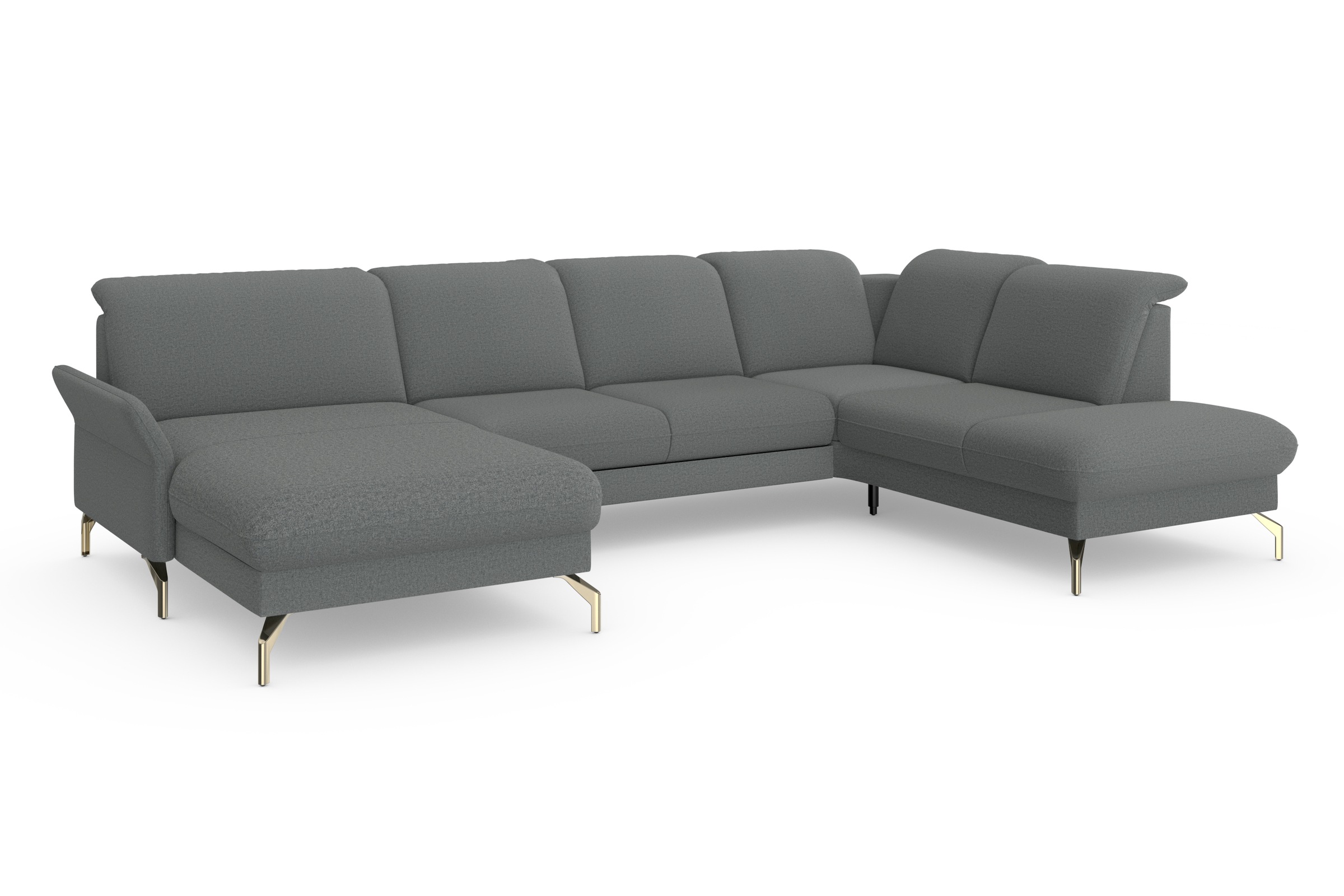 sit&more Wohnlandschaft »Fashion U-Form«, wahlweise mit Kopfteilverstellung, Vorziehsitz, motorisch, Nickelfüße