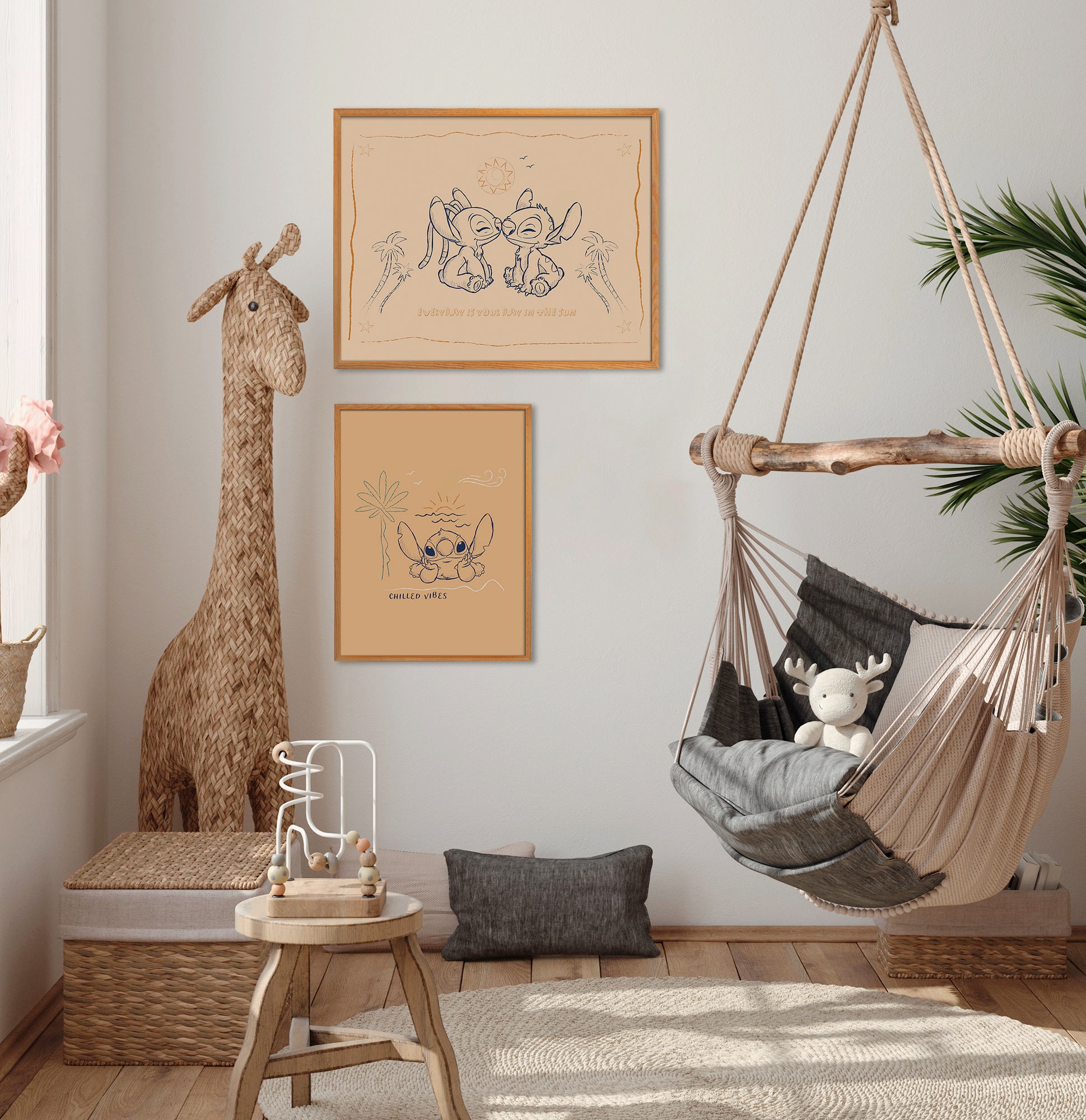 Komar Wandbild »Disney Lilo and Stitch Chilled Vibes«, Disney, (Set, 1 St.), 40 x 50 cm (Breite x Höhe) - Kinderzimmer, Dekoration