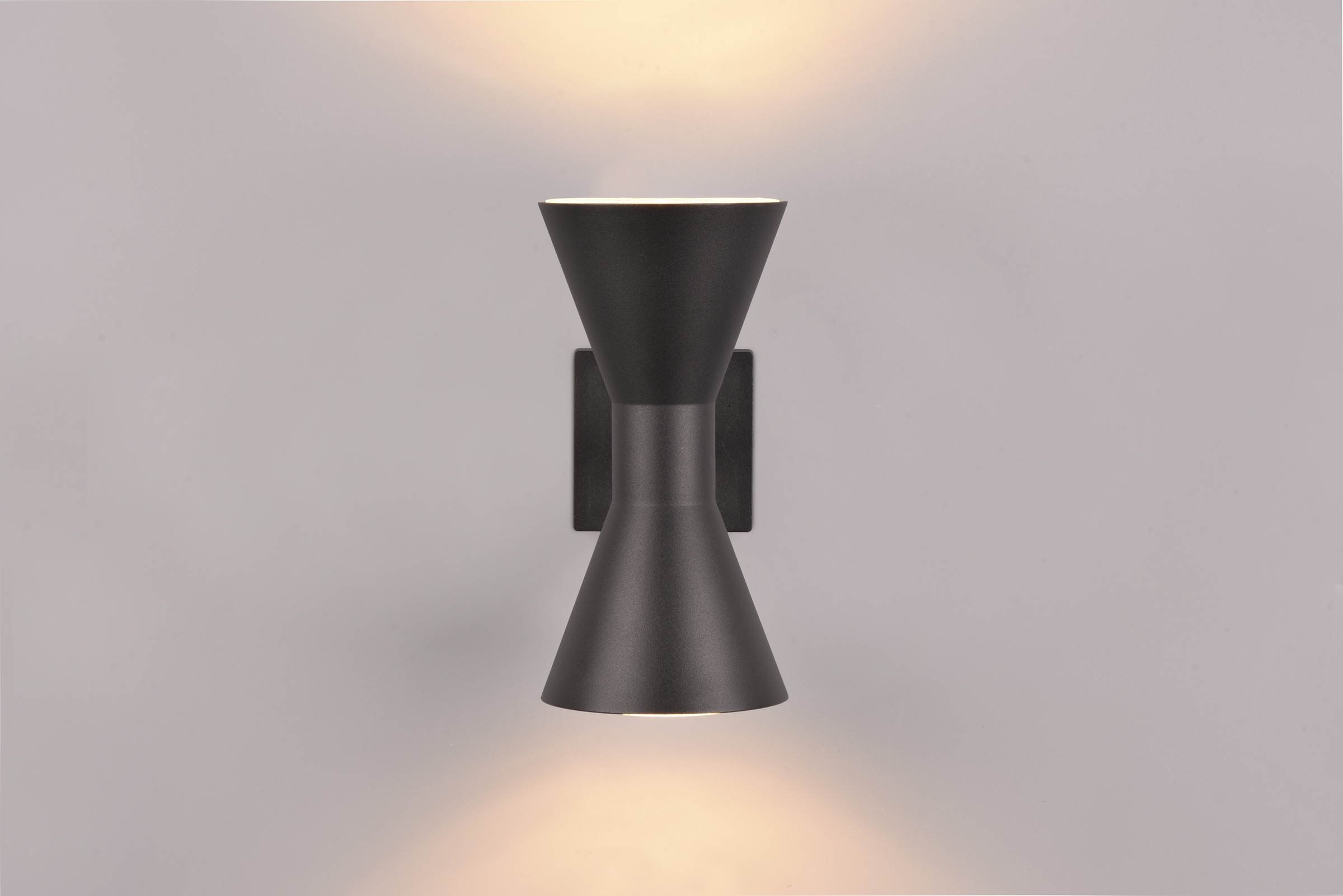 TRIO Leuchten Außen-Wandleuchte »ARDAS, up-and-down Licht Fassadenleuchte, exkl 2x GU10 max 10W, IP44«, 2 flammig, Leuchtmittel GU10 | Leuchtmittel wechselbar, Outdoor Wandlampe in Sanduhr-Form, für Garten Terrasse Haustür Lampe