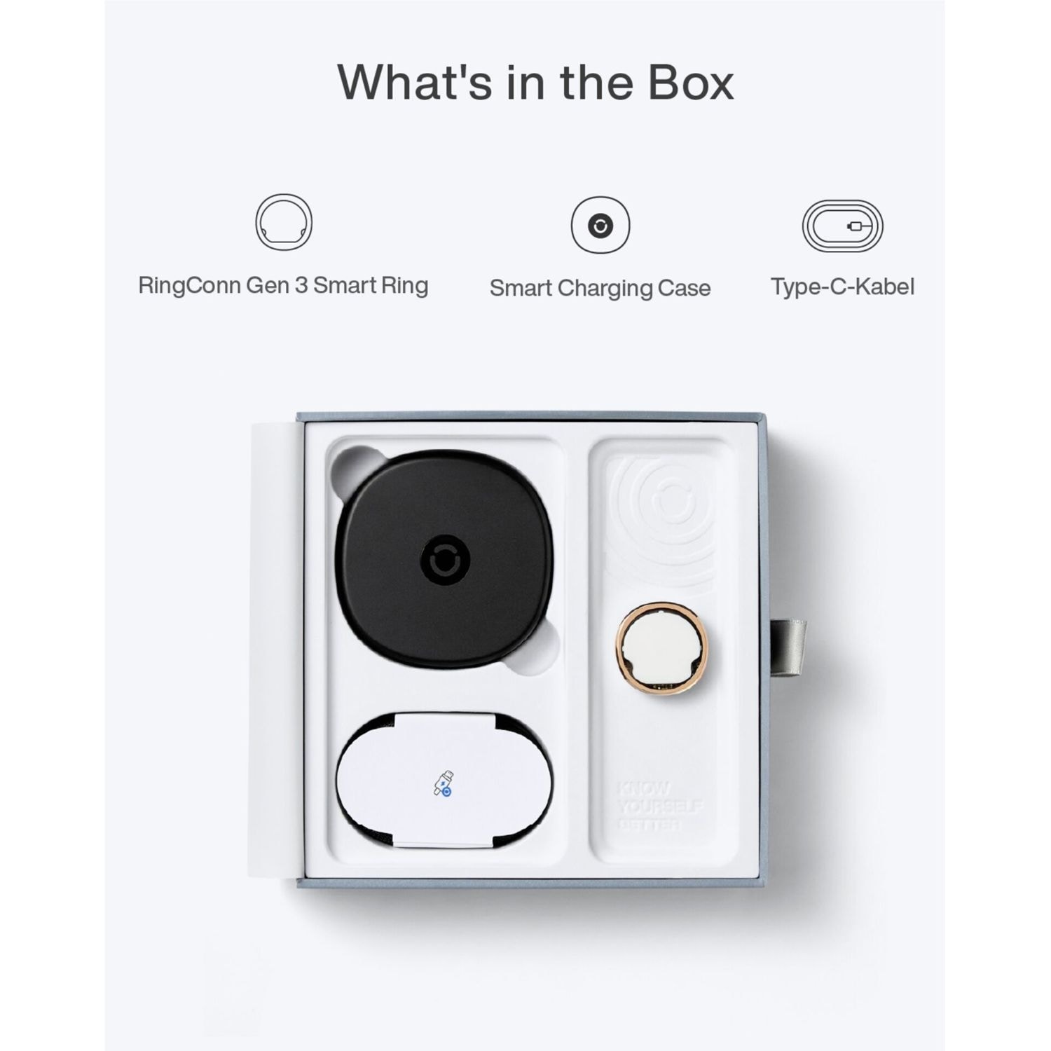 RingConn Smart Ring »Gen3 - smarter Begleiter für Gesundheit, Fitness und Regeneration« bis zu 14 Tage Akku • Gratis-App ohne Abo • Vibrationsfunktion