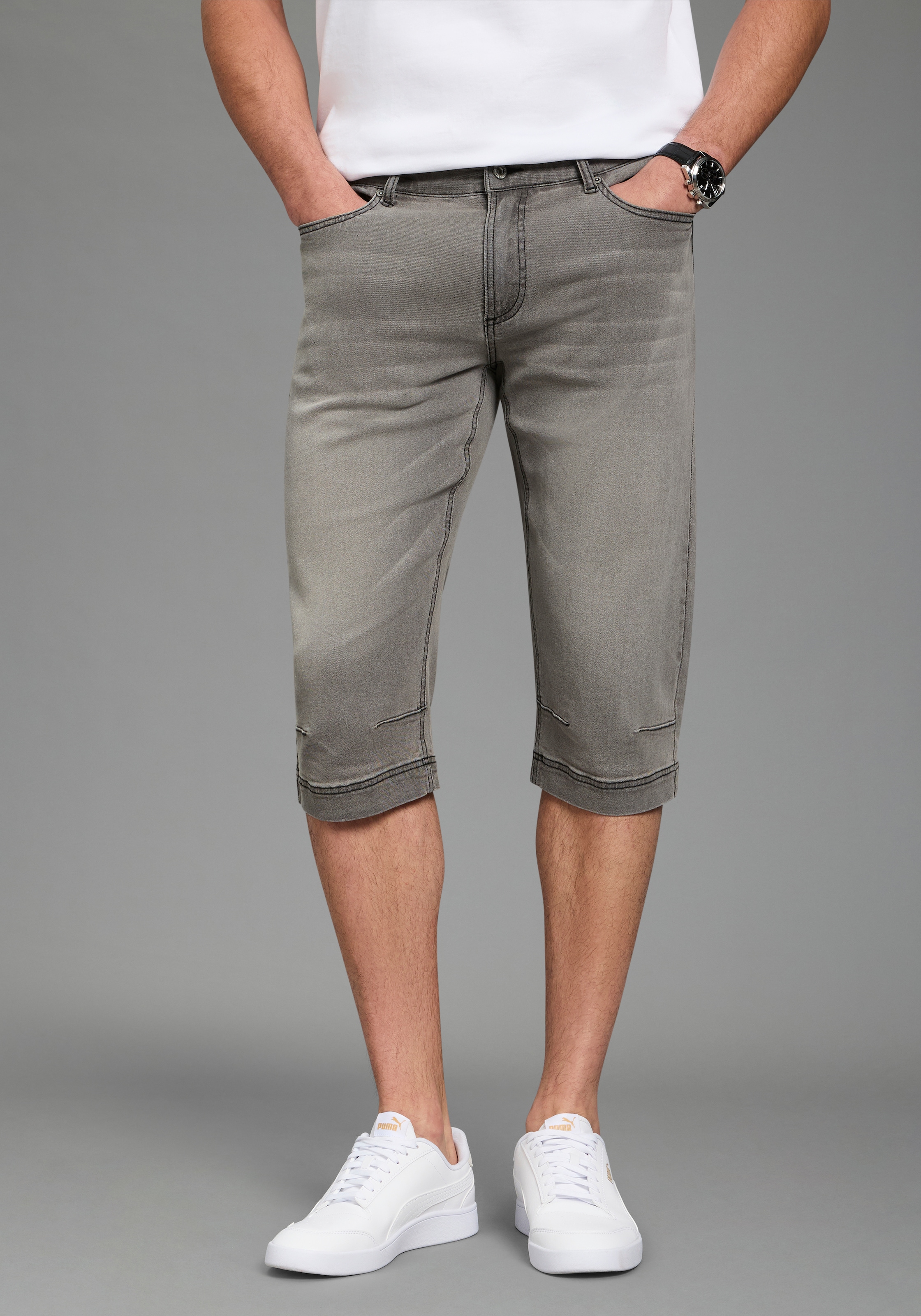 Bruno Banani Jeansbermudas »Hutch-Bermuda« Straight-Fit, normale Leibhöhe, aus elastischem Denim-Material
