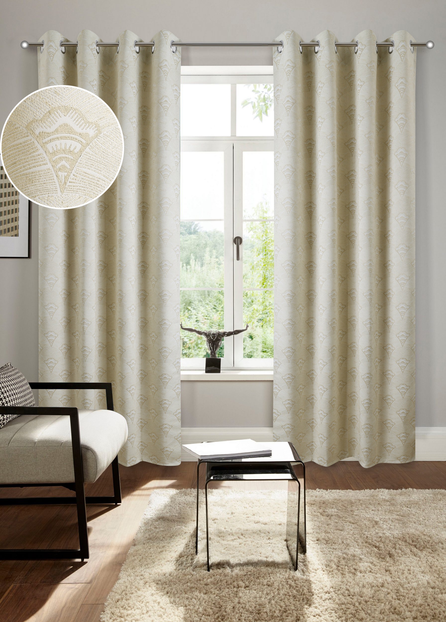 Bruno Banani Verdunkelungsvorhang »Alessio« Ösen 1 Stk. tlg. Elegantes Must günstig online kaufen