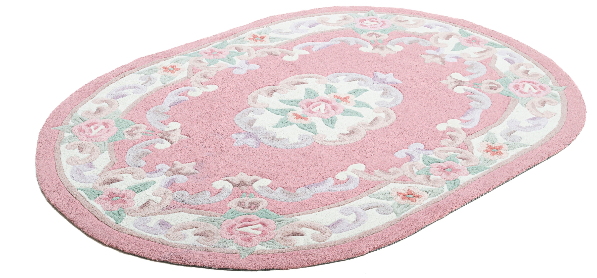 THEKO Teppich »Ming«, oval, 14 mm Höhe, hochwertiges Acrylgarn, ideal im Wohnzimmer & Schlafzimmer