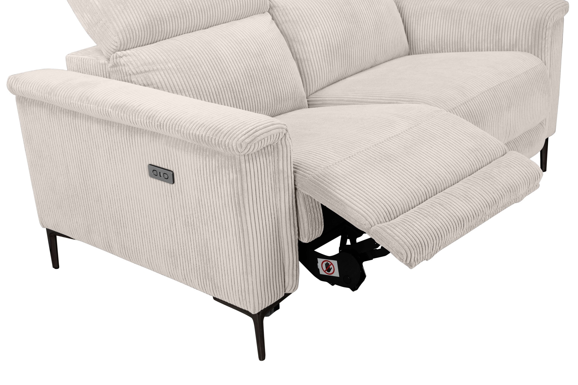 Places of Style 2-Sitzer »Lund in Cord, mit manueller o. elektrischer«, Relaxfunktion, USB-A, Kopfteilverstellung, Breite 160 cm