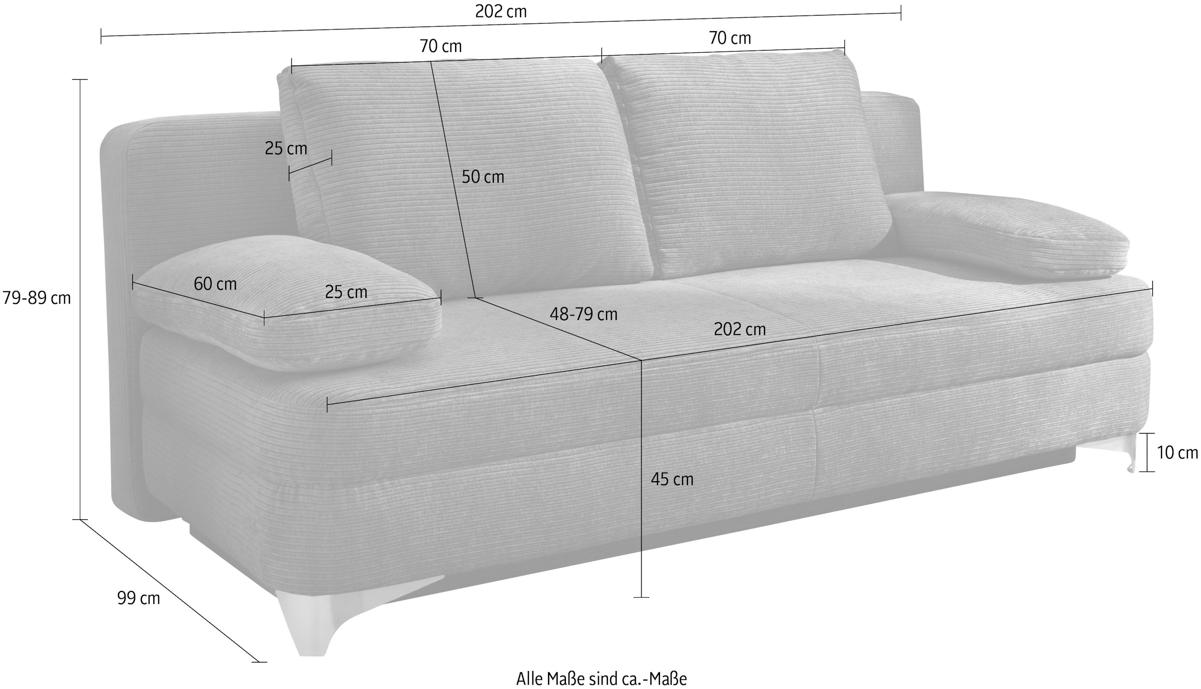 Jockenhöfer Gruppe Schlafsofa »Noah, B: 202 cm, Liegefl.154x202 cm« mit Bettfunktion & Bettkasten