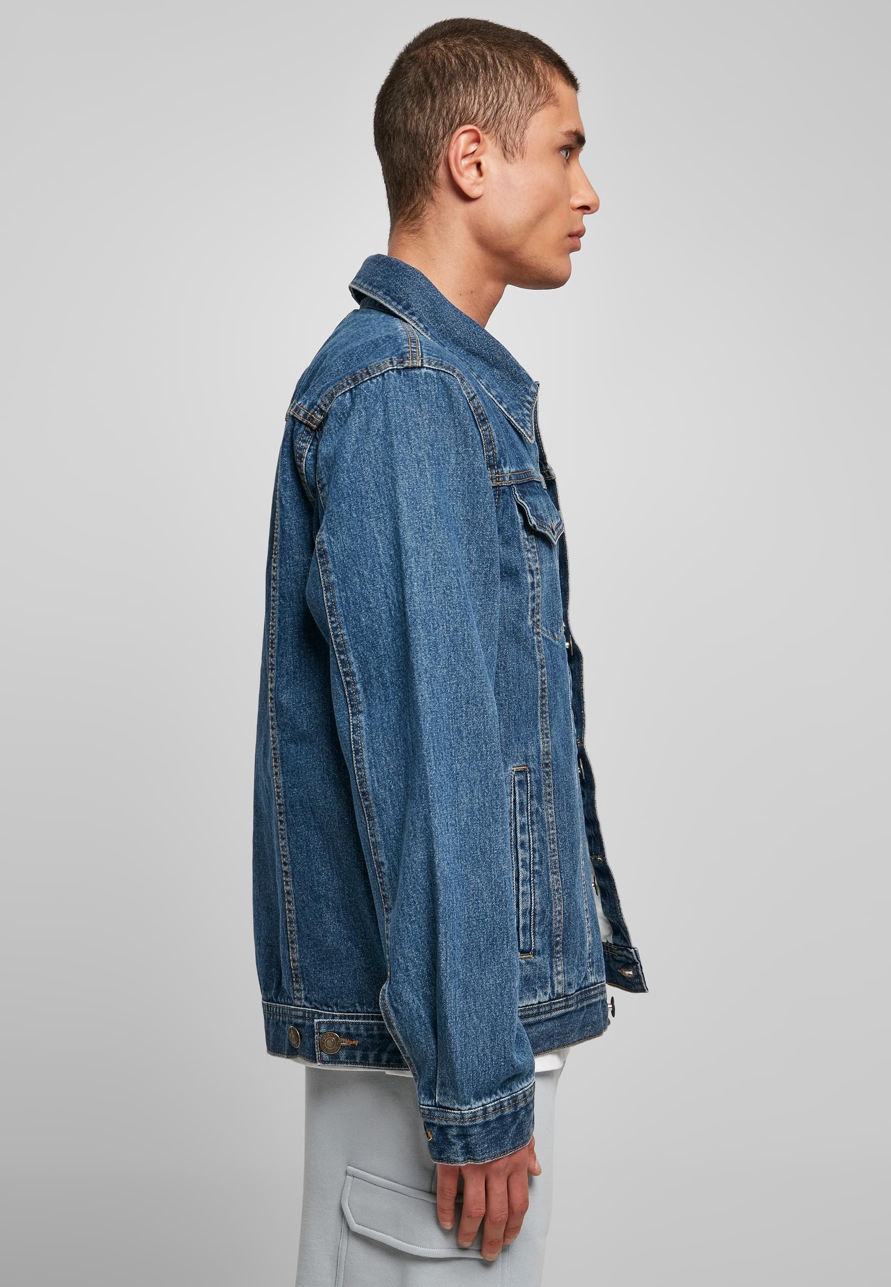 URBAN CLASSICS Jeansjacke »Urban Classics Herren Organic Basic Denim Jacket« 1 Stk. tlg. ohne Kapuze