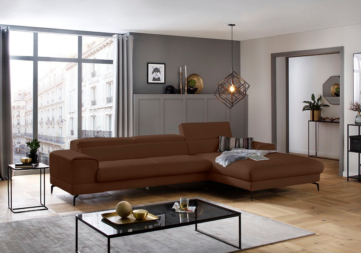 W.SCHILLIG Ecksofa »piedroo, Designsofa mit tollem Sitzkomfort, bequem, L-F günstig online kaufen