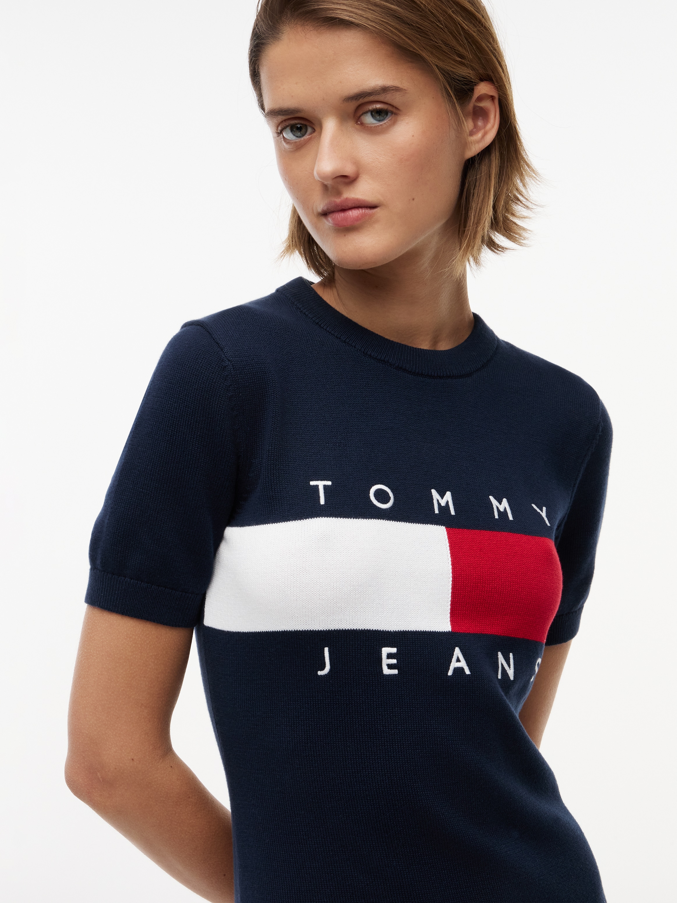 Tommy Jeans Sweatkleid »TJW FLAG SS SWEATER DRESS« Baumwolle