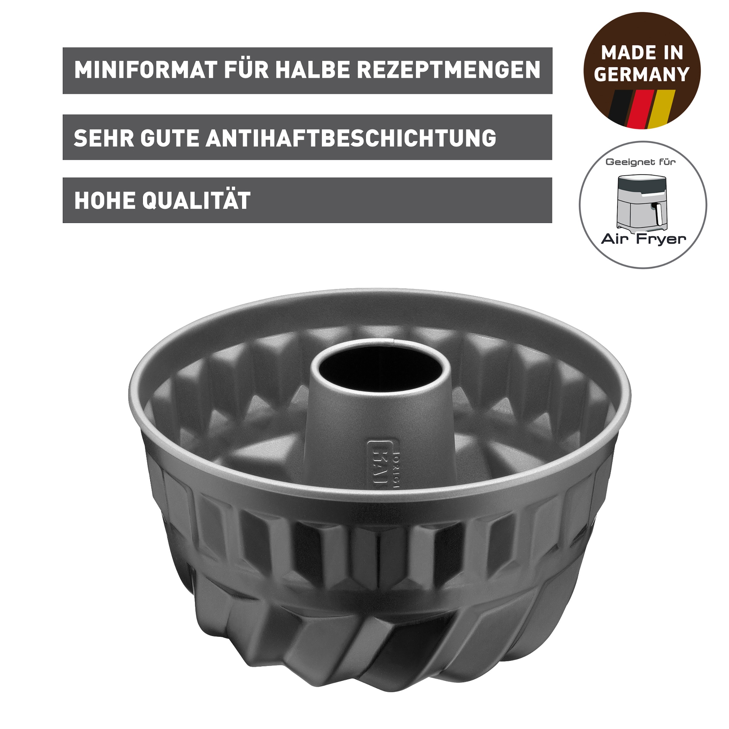 Kaiser Backformen Gugelhupfform »Inspiration«, (1 St.), Mini Napfkuchen/Topfkuchen/Aschkuchen/Gugelhupf, antihaftbeschichtet