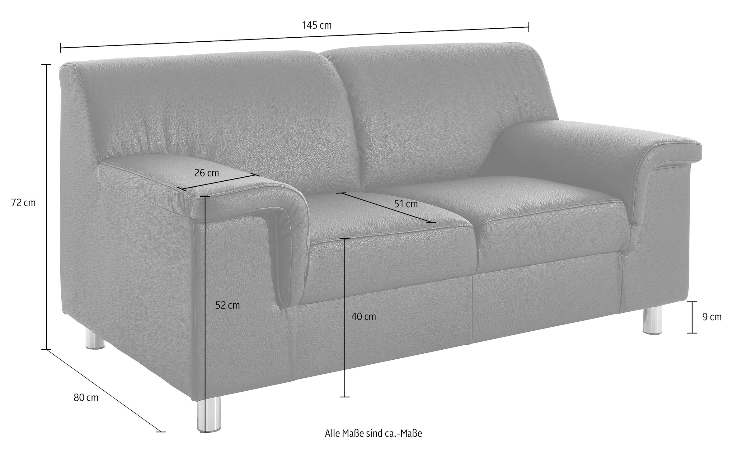 INOSIGN 1,5-Sitzer »Jamie, Sofa mit kompakten Stellmaßen für kleine Räume, Breite 145cm«