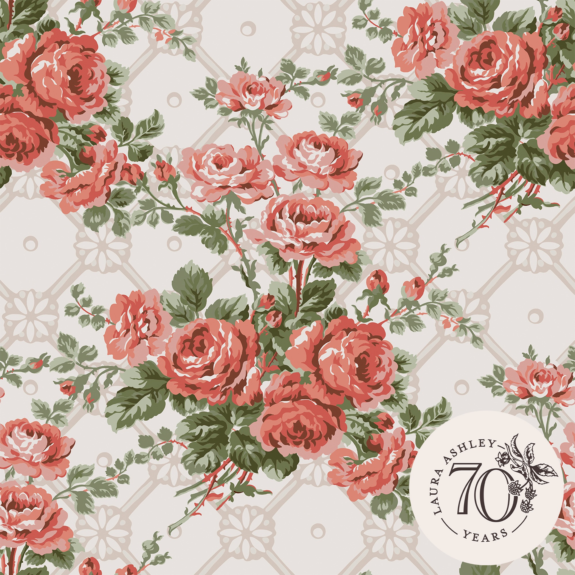 LAURA ASHLEY Vliestapete »Country Roses« geblümt glatt 10mx52cm (ca. 5m2)