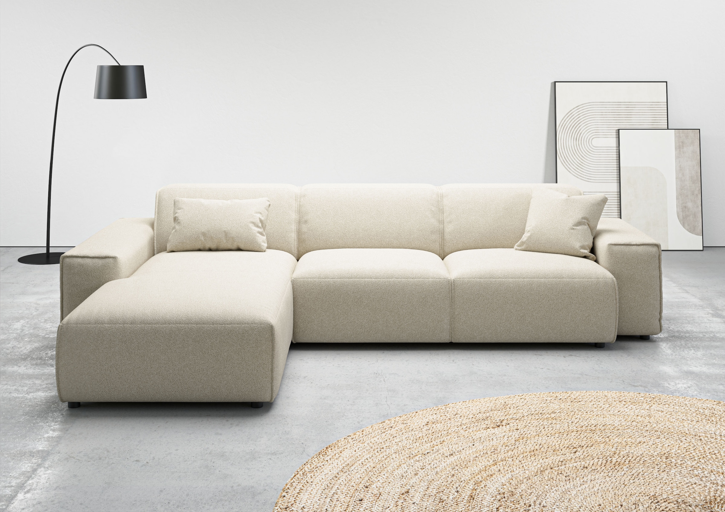 andas Ecksofa »Glimminge auch in Breitcord, Feincord, Bouclé + Easy care-Bezug«, L-Form, Breite 294, Zierkissen
