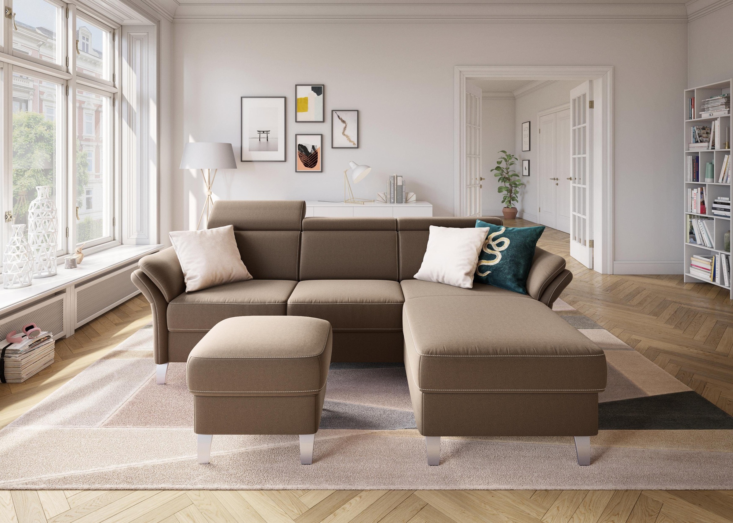 sit&more Ecksofa »Vincenzo L-Form« inklusive Kopfteilverstellung, wahlweise günstig online kaufen