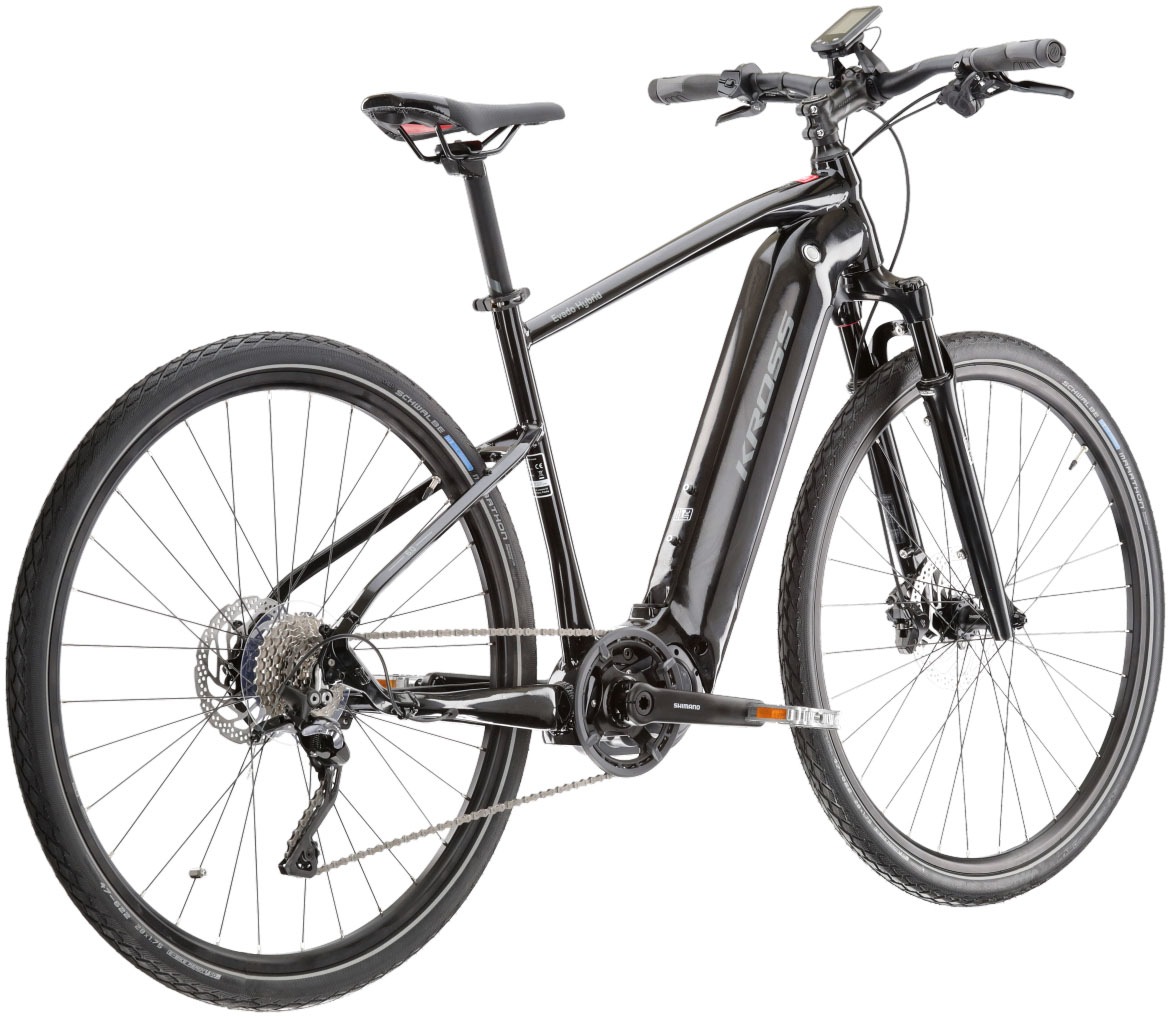 Kross E-Bike »E-Crossrad Evado Hybrid 6.0 28 Zoll schwarz«, 10 Gang, Shimano, DEORE XT T8000, Mittelmotor 250 W