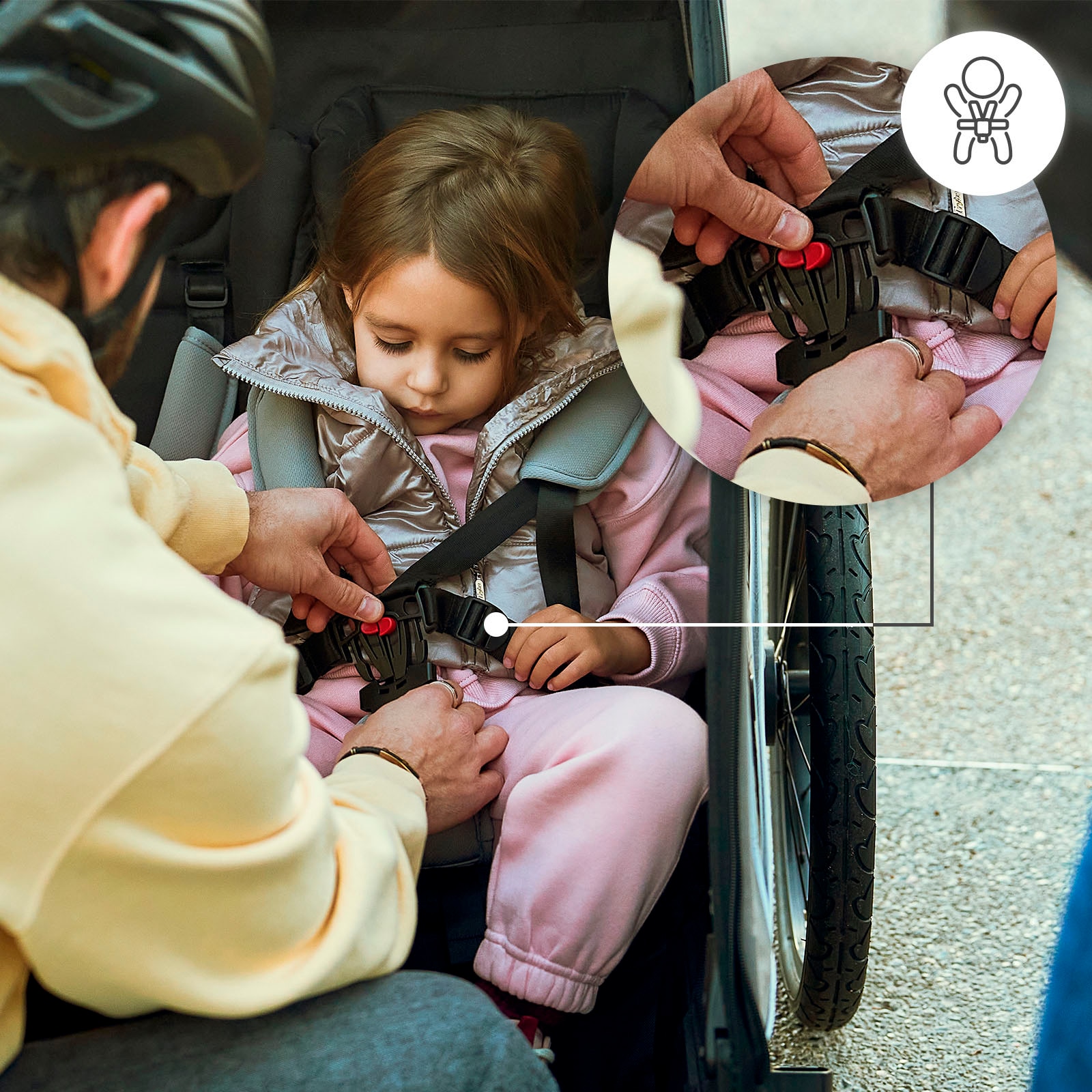 Kinderkraft Fahrradkinderanhänger »NAVA WALK« 2in1 Fahrradanhänger & Buggy, Luftreifen, für 2 Kinder