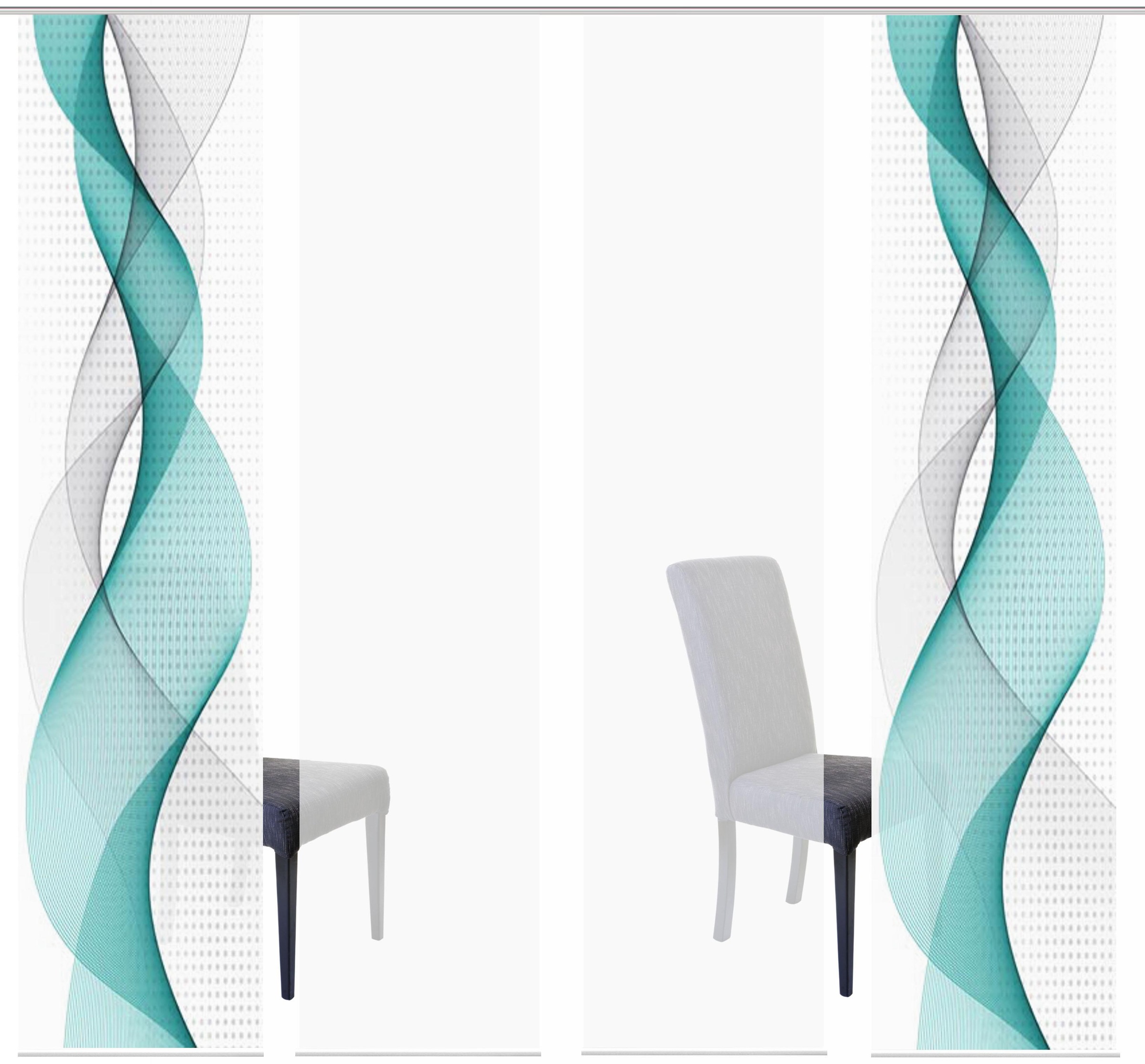 HOME WOHNIDEEN Schiebegardine »OPALIA 4ER SET«, (4 St.), HxB: 245x60