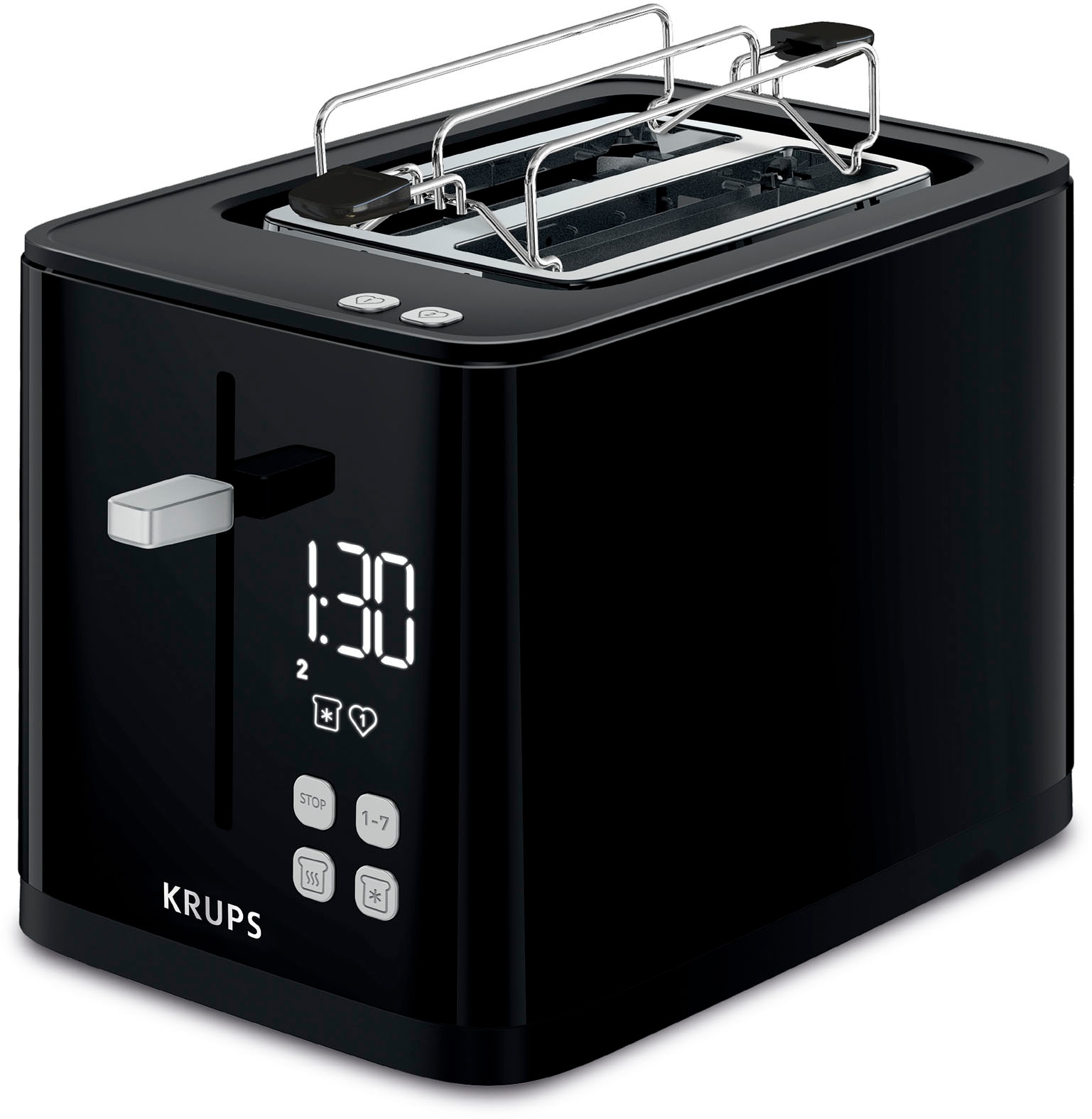 Krups Toaster »KH6418 Smart'n Light«, 2 kurze Schlitze, 800 W, Digitaldisplay, 7 Bräunungsstufen, automatische Zentrierung des Brots