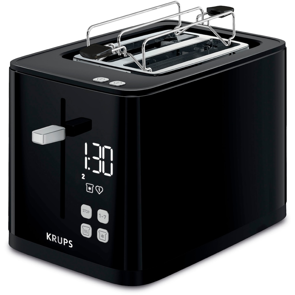 Krups Toaster »KH6418 Smart'n Light«, 2 kurze Schlitze, 800 W, Digitaldisplay, 7 Bräunungsstufen, automatische Zentrierung des Brots