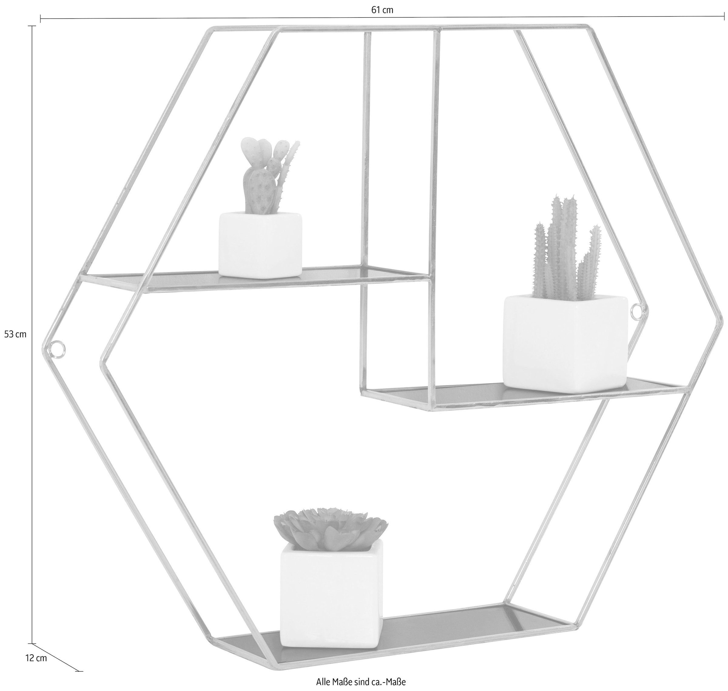 Leonique Deko-Wandregal »Hexagon«, sechseckiges Element, goldfarben, in  modernem Design online kaufen | Regale