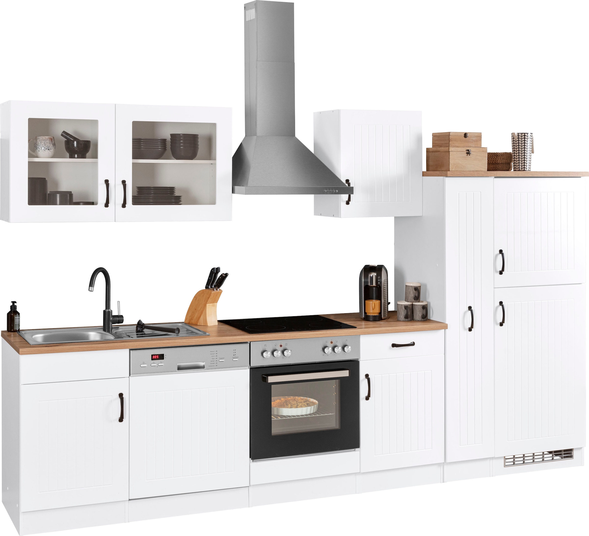 KOCHSTATION Küchenzeile »KS-Athen«, ohne E-Geräte, Breite 310 cm