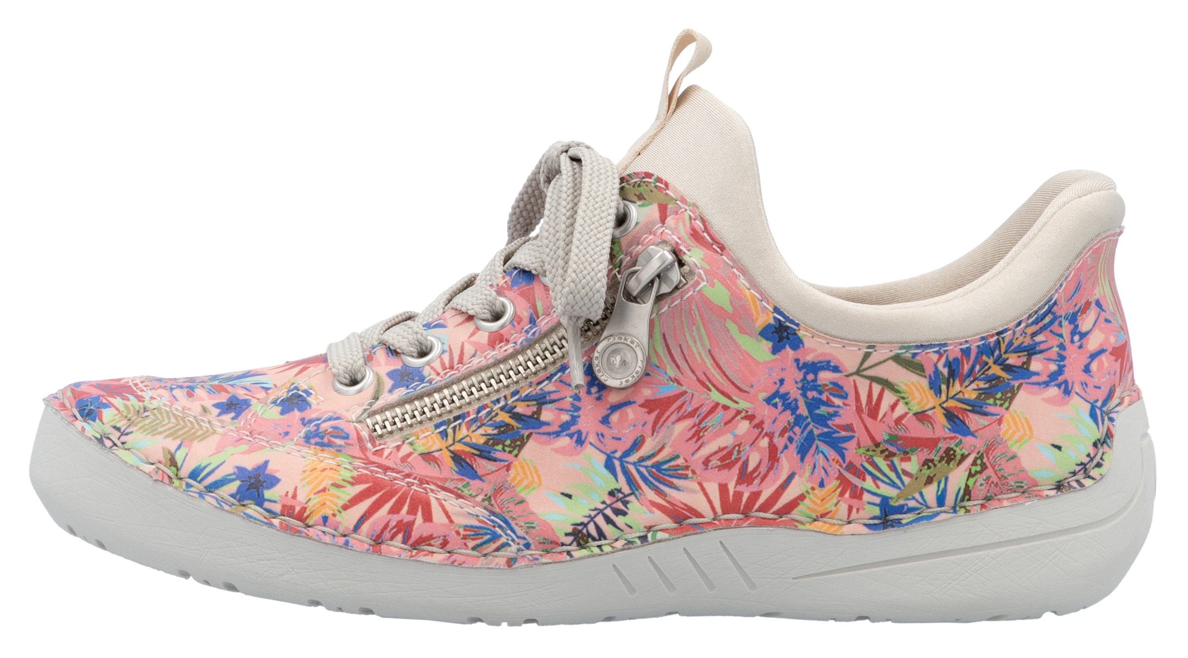 Rieker Slip-On Sneaker, Freizeitschuh, Halbschuh, Schlupfschuh mit aufgesetzter Schnürung