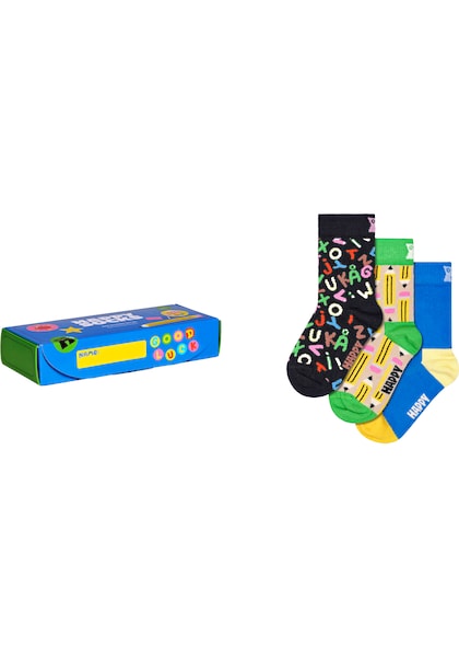 Happy Socks Socken »Back To School« 3er Pack, Mit Unterschiedlichen Motiven