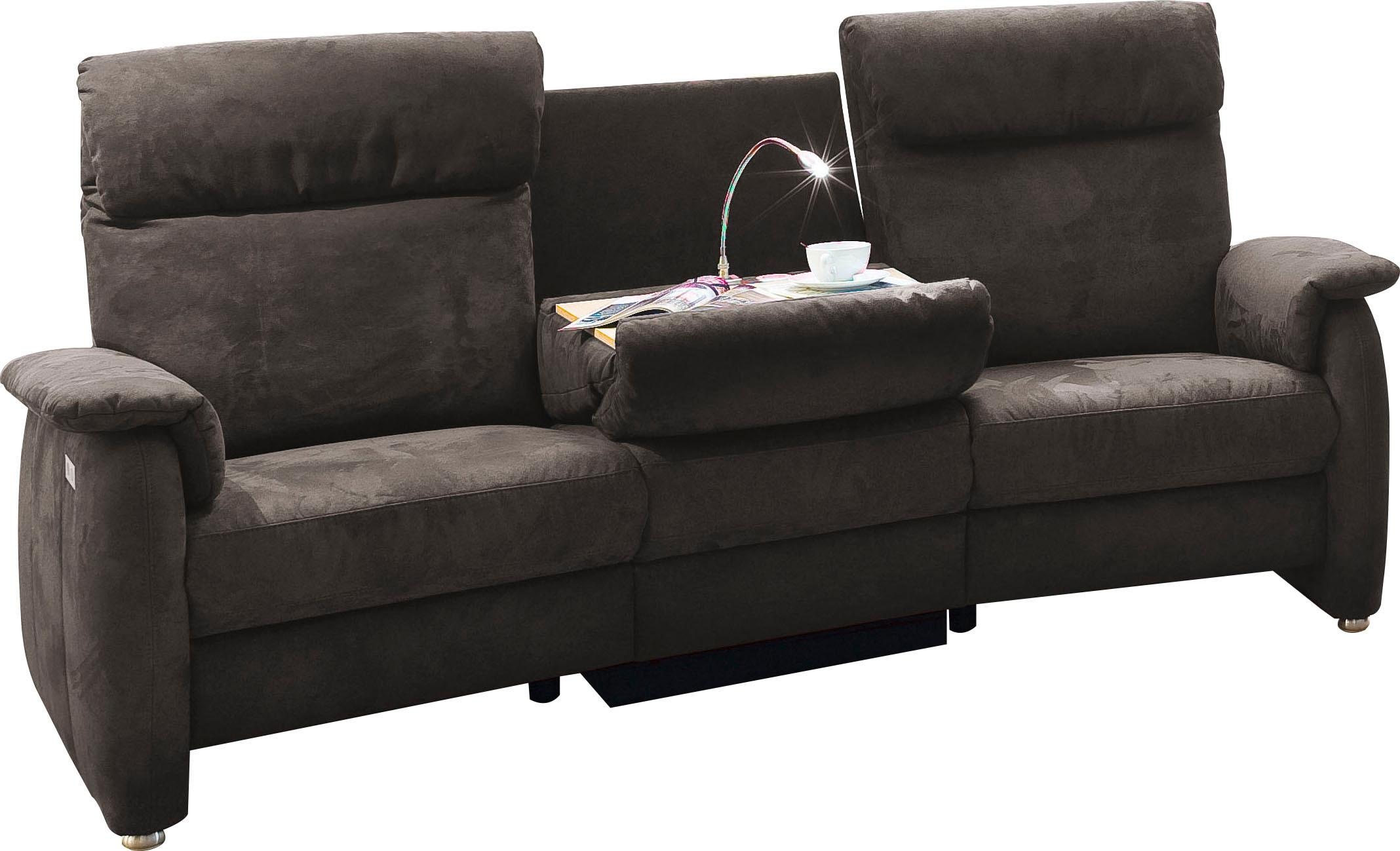 Sofa »Turin«, mit motorischer Relaxfunktion, Tisch, Leuchte + USB-Ladestation