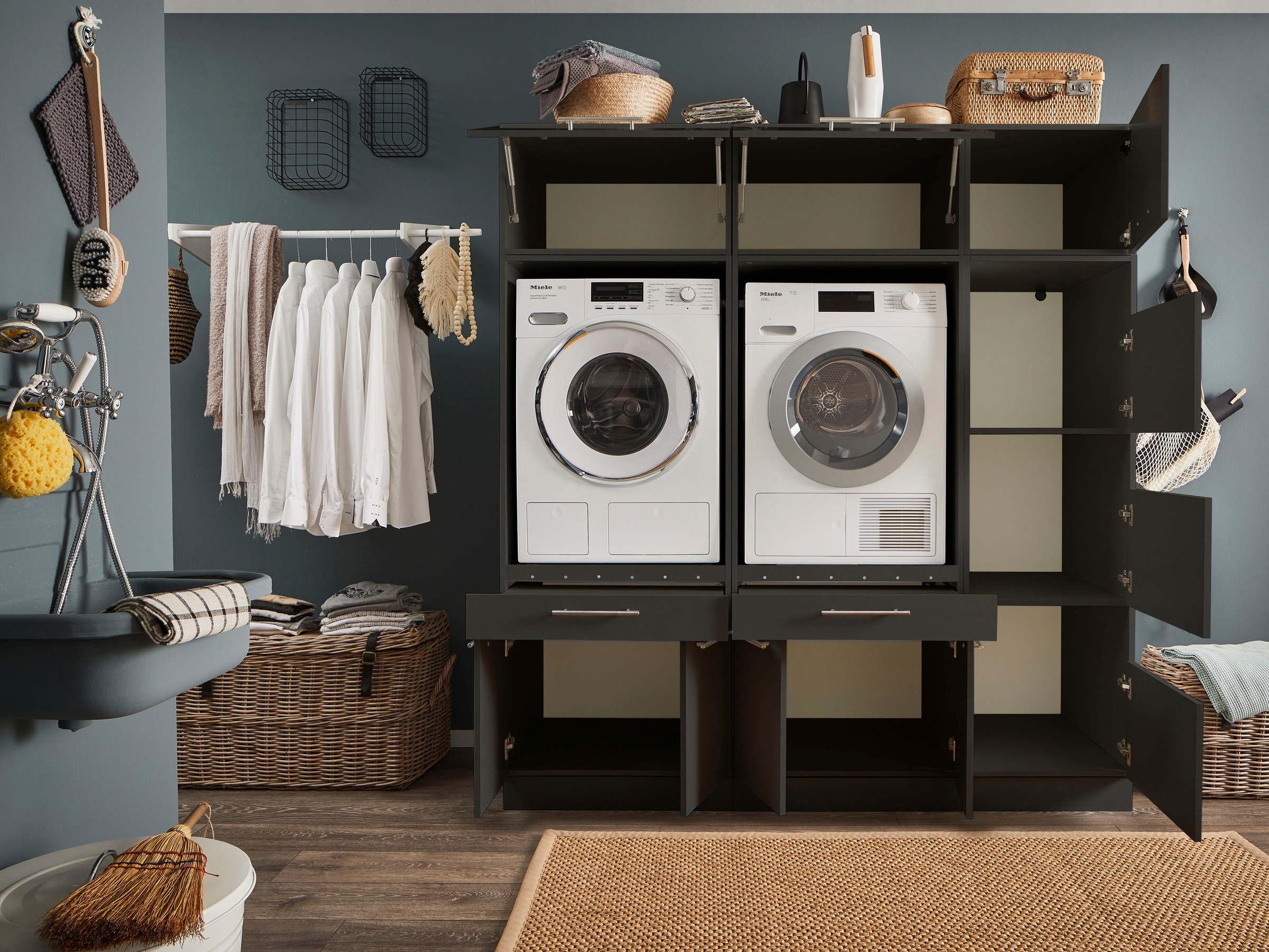 Laundreezy Mehrzweckschrank-Set »LAUNDREEZY LDSK11«, Breite 185 cm