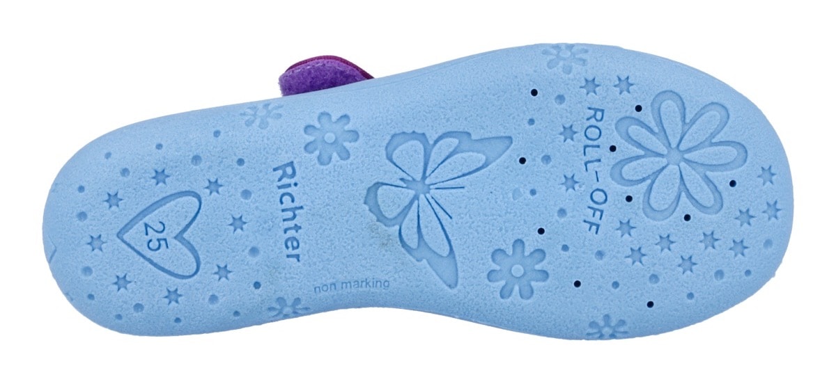 Richter Hausschuh »Mia«  Kindergartenschuh, Klettschuh mit WMS, Größeschablone zum Download