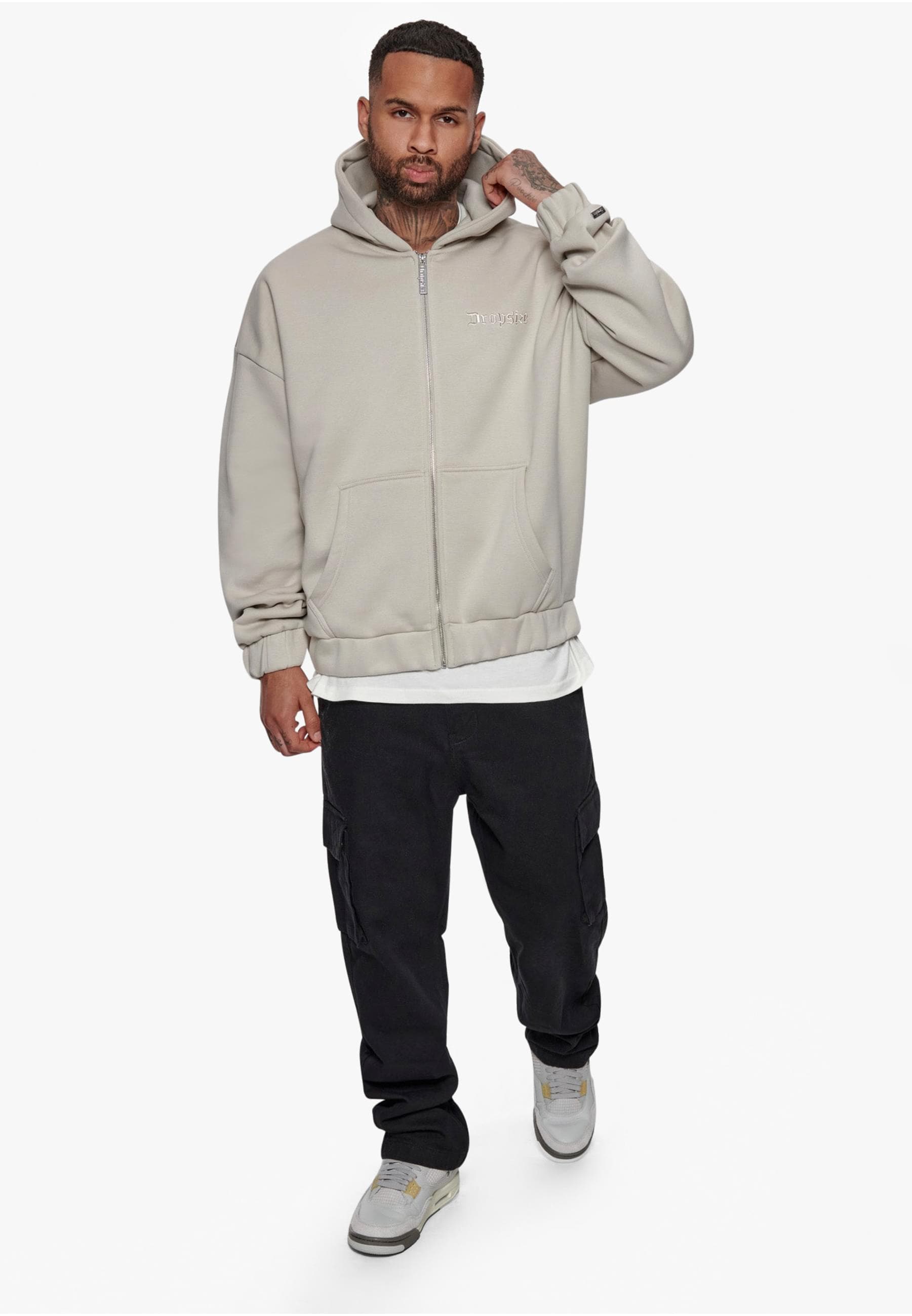 Dropsize Sweatjacke »Dropsize Herren Super Heavy Oversize Blank Zip Hoodie«