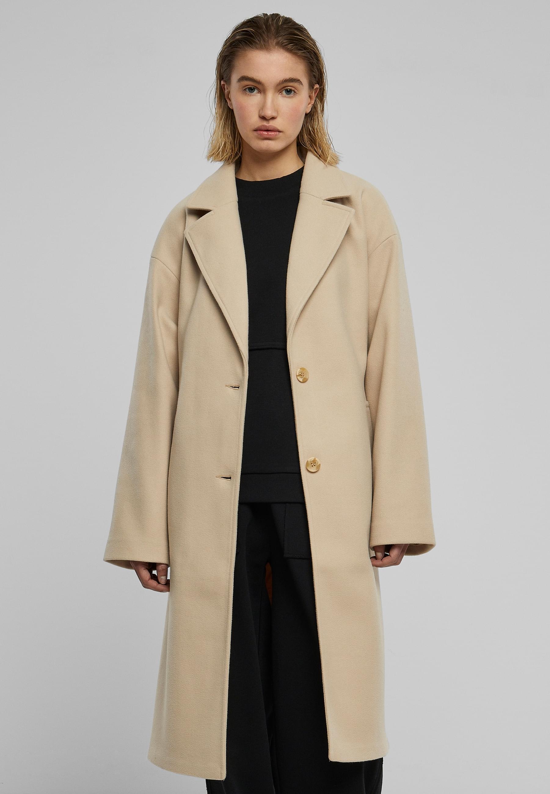URBAN CLASSICS Winterjacke »Urban Classics Damen Ladies Oversized Long Coat« 1 Stk. tlg. ohne Kapuze