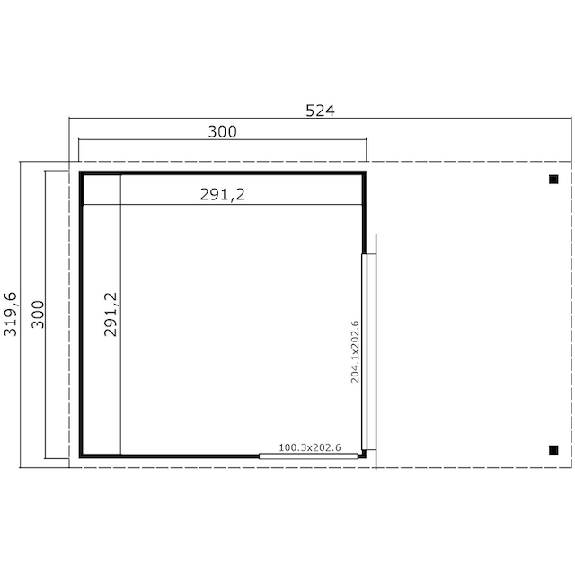 LASITA MAJA Gartenhaus »DOMEO 2 LICHTGRAU/ANTHRAZIT«, (Set), mit  Dachverlängerung, Fundamentmass 2044+2956 x 3000, Lichtgrau online  bestellen