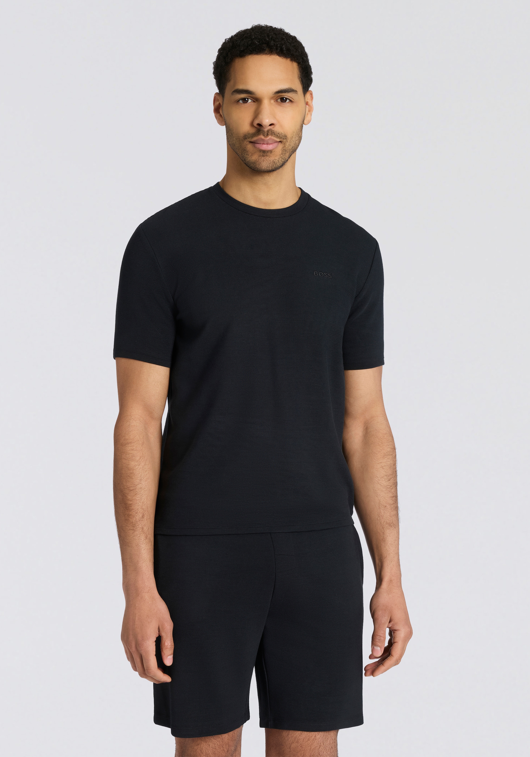 BOSS T-Shirt aus Ripp-Qualität, regular fit, Rundhals
